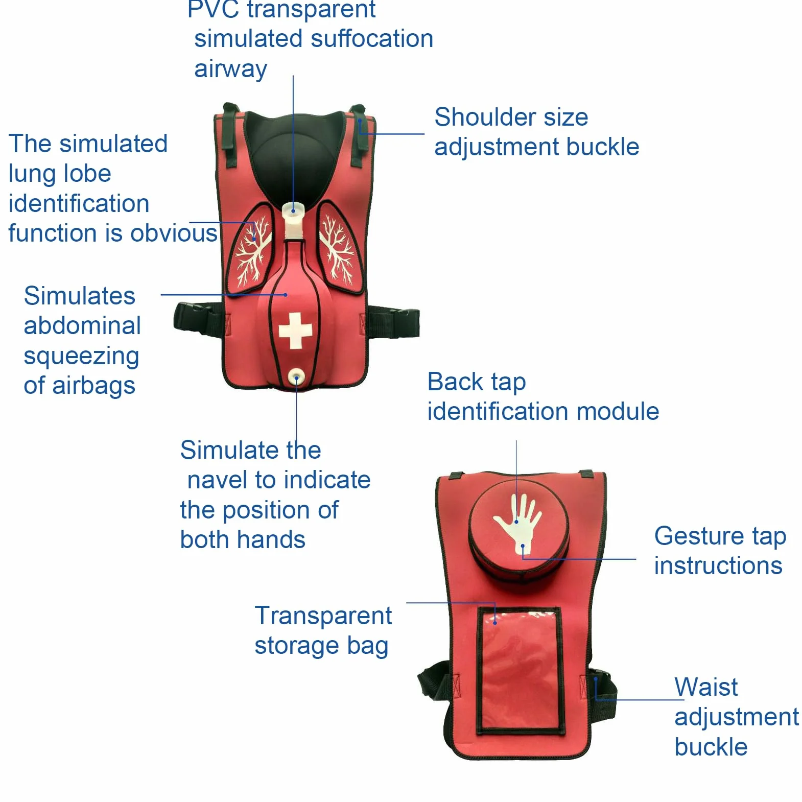 Chaleco De Entrenamiento Profesional Heimlich, Chaleco De Entrenamiento Antiasfixia Y ObstruccióN, Domina Las TéCnicas De Primeros Auxilios, Duradero Y Resistente Al Desgaste Adult