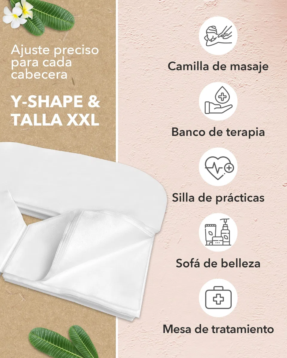 ZEN - 1000x fundas desechables reposacabezas - Fundas desechables para reposacabezas de textil no tejido en camillas de masaje, bancos de masaje y camillas de tratamiento - 41x31 cm