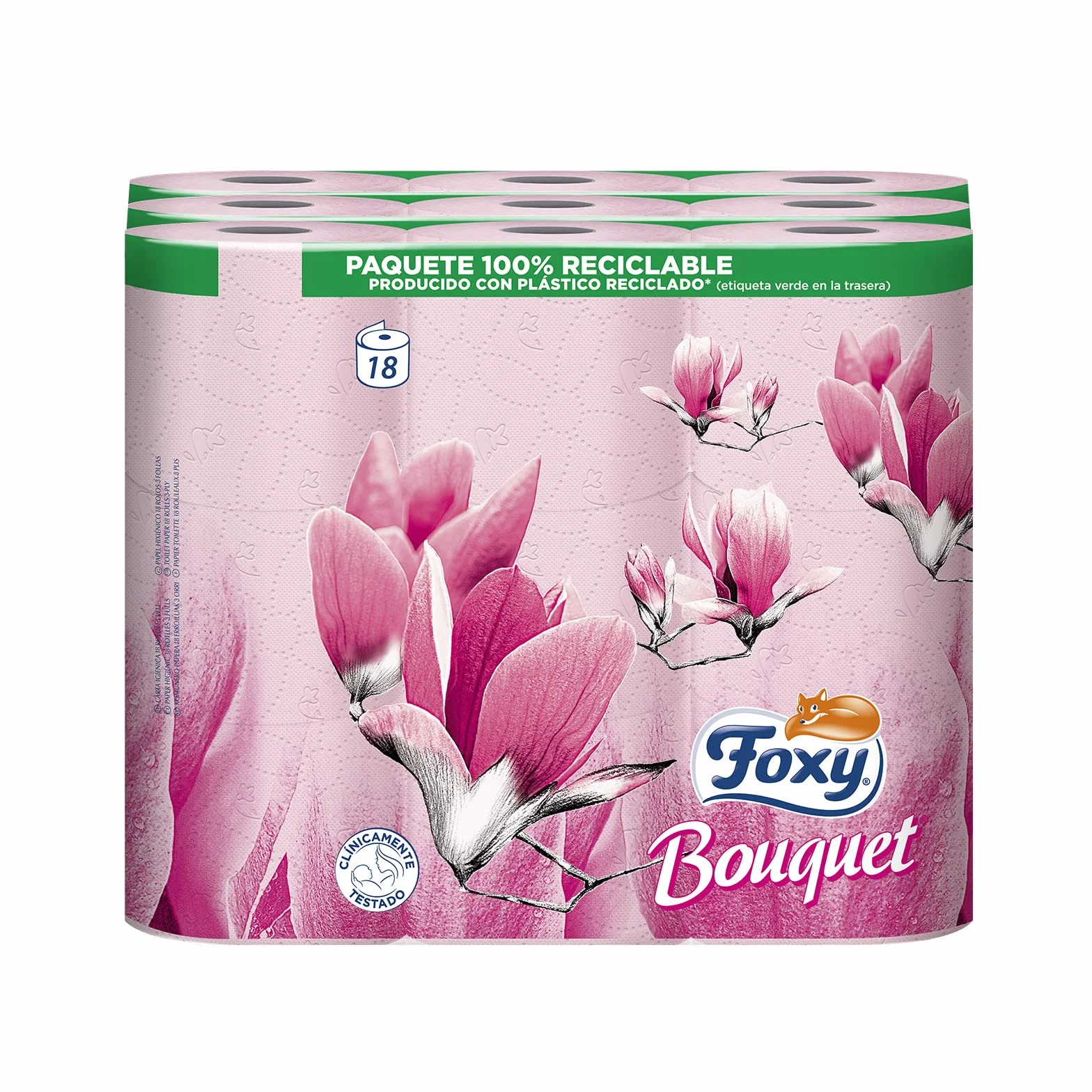 Papel higiénico 54 Triple rollos rosa aroma a rosa PEFC reciclable