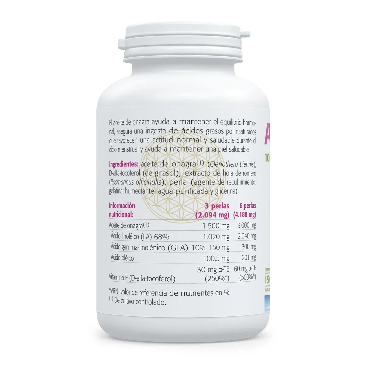 SURA VITASAN Aceite de Onagra 500 mg 540 Perlas Primera Presión en Frío | 68% LA y 10% GLA con Vitamina E, para Equilibrio Hormonal Femenino, Confort en Ciclo Menstrual y Salud de Piel