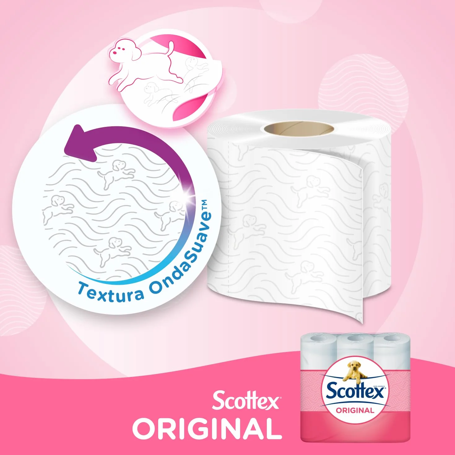 Scottex Original Papel higiénico 128 rollos 4 packs 32 rollos dos capas