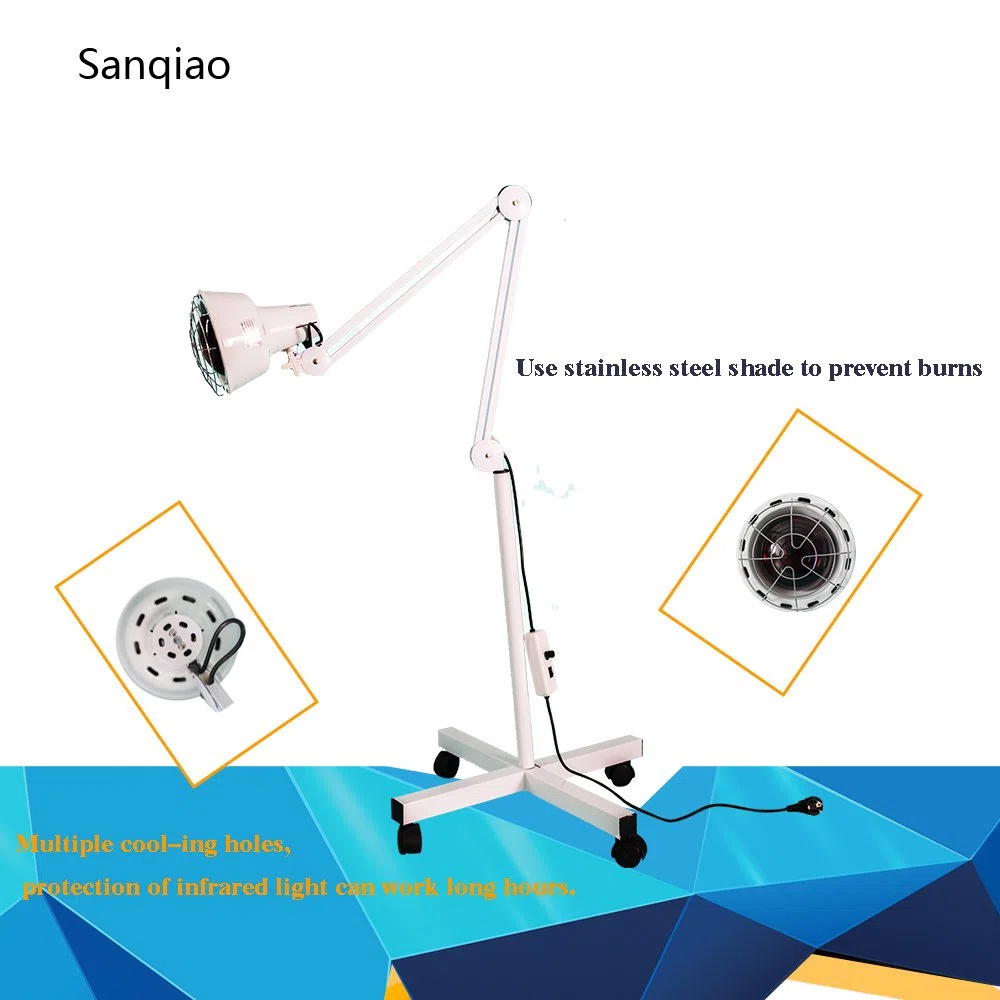 275W Lámpara Flexible Infrarroja para Termoterapia en Pie con Ruedas, Alivio para Dolores Musculares