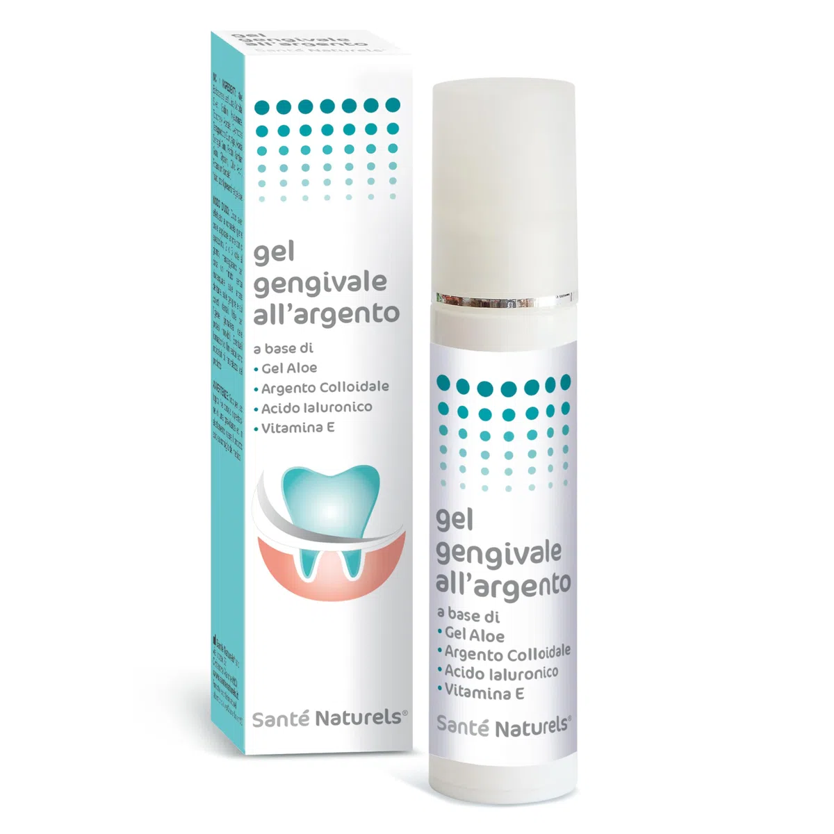 Gel gingival 50 ml ● Gel para la dentición con Plata Coloidal Verdadera, Ácido Hialurónico, Aloe y Vitamina E ● Tratamiento para encías inflamadas y retraídas
