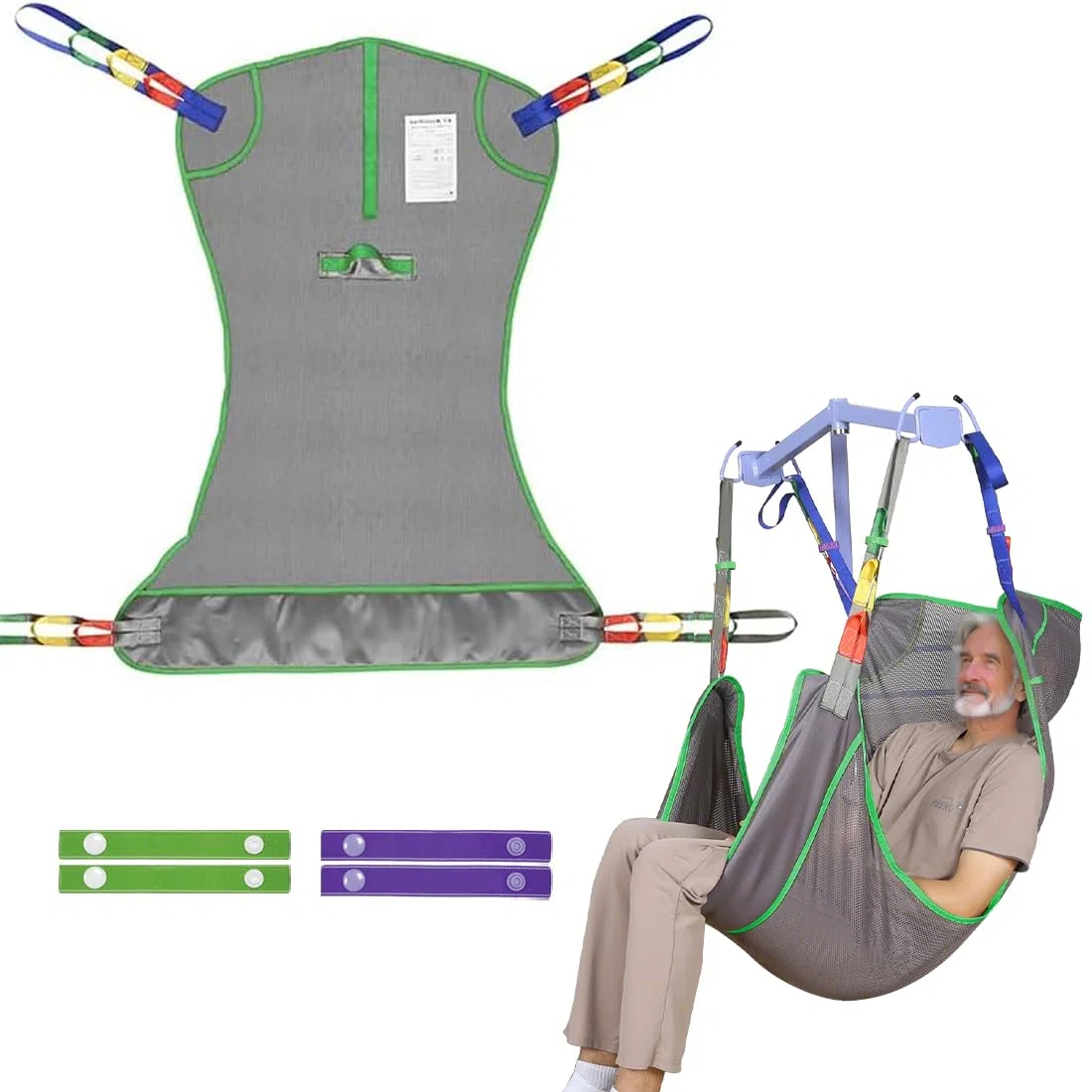 EZ Assistive Correa universal para pacientes de cuerpo completo, para posicionamiento de cama y asistencia al baño, correa de transferencia para personas mayores, bariátricos, discapacitados,