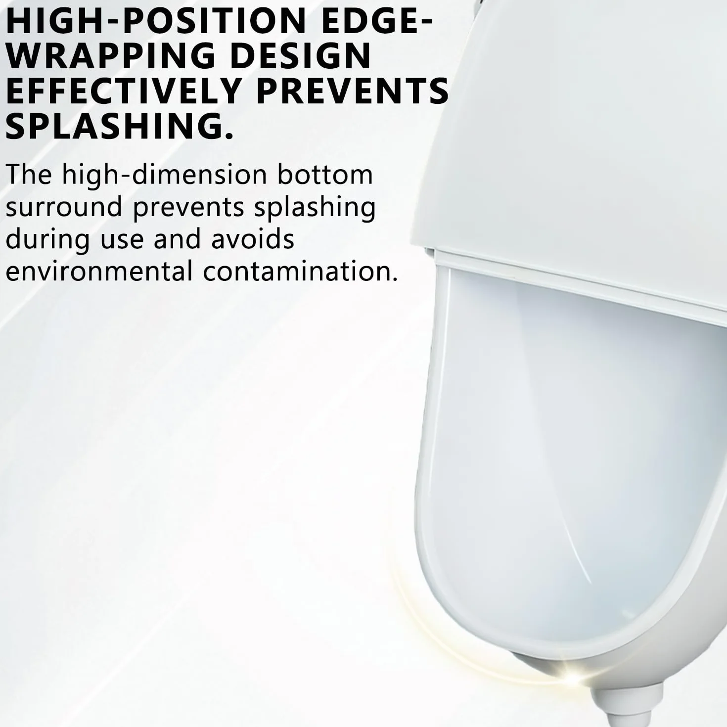 Orinal de plástico con tapa, Orinal para hombres montado en pared pissoir WC set, Orinal sin perforar para casa, garaje, jardín, camping y construcción Blanco