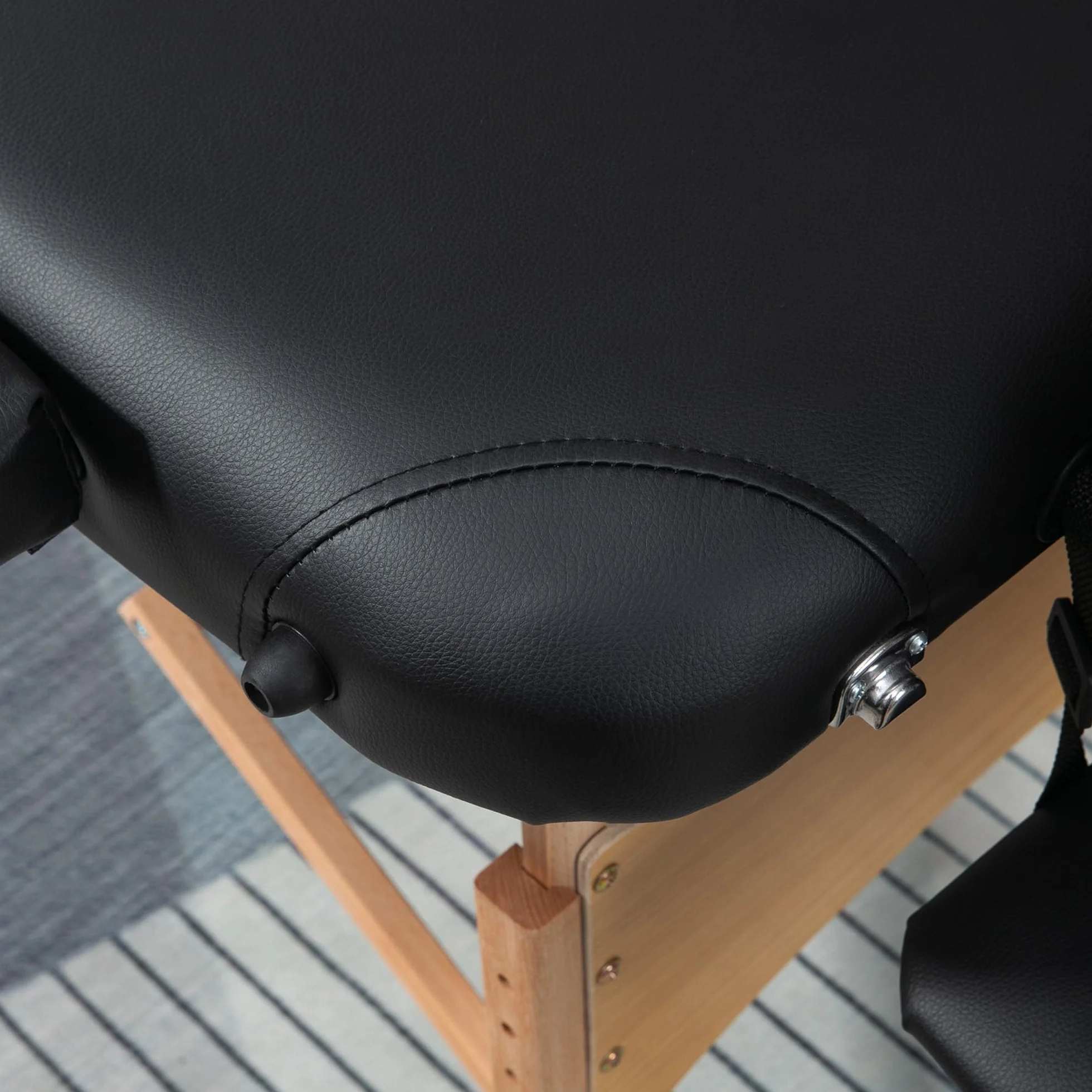 HOMCOM Camilla de Masaje Plegable 210x81 cm Profesional con Reposacabezas Extraíble y Bolsa de Transporte Negro