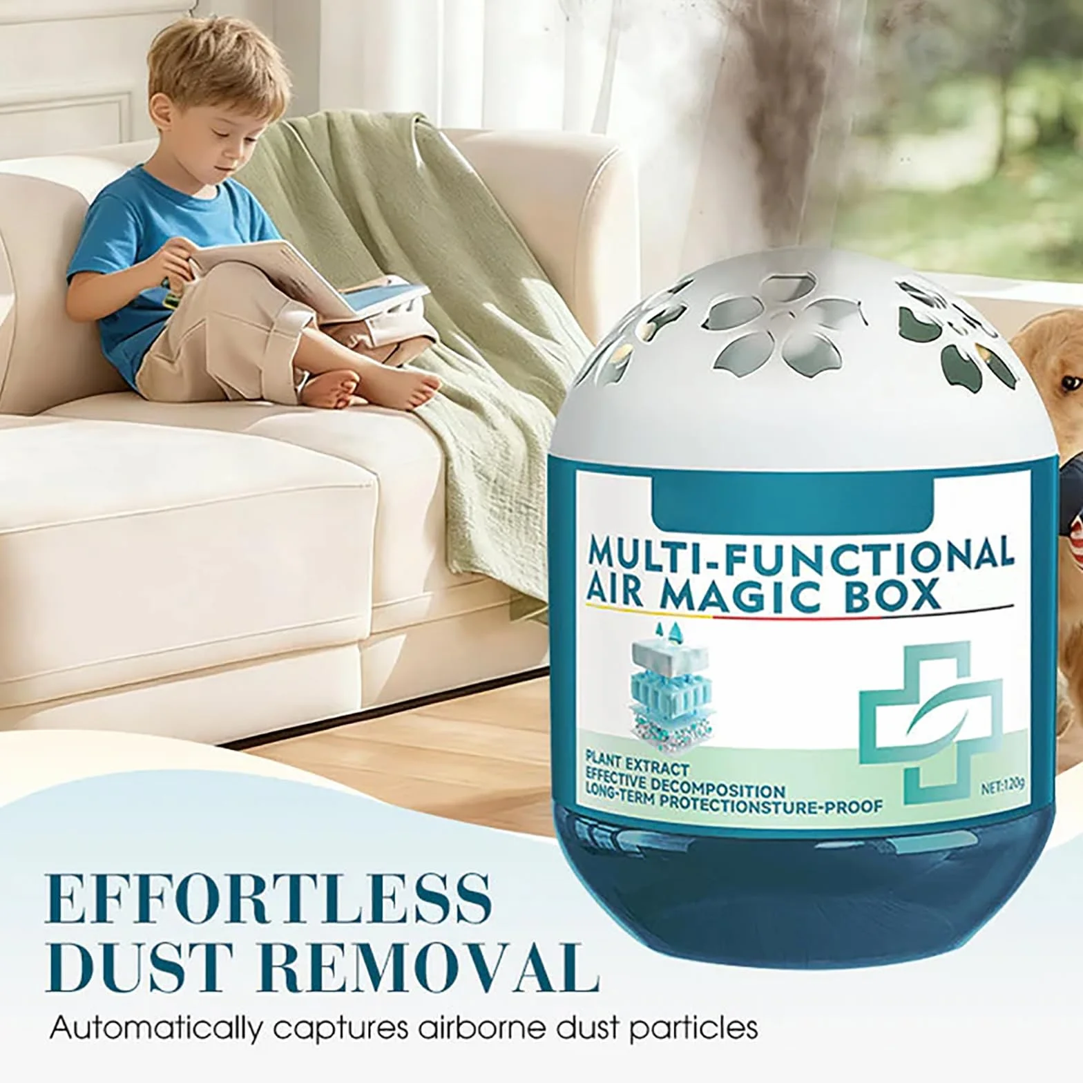 Caja Mágica De Eliminación De Polvo De Purificación De Aire Interior, Limpiador De Aroma De Filtración De Purificación De Aire Multifuncional, Aire Purificador Fuerte, Frescura Duradera (3Pcs)