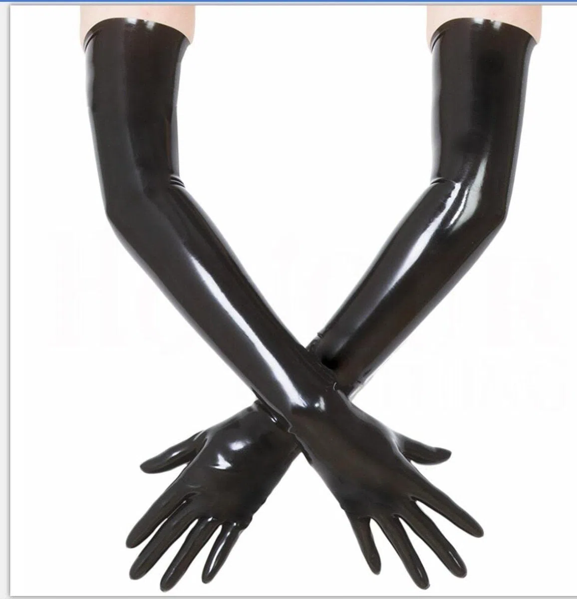 Guantes largos de látex negros unisex para adultos Guantes de látex fetiche de ópera Brazo de goma Manoplas largas Guantes rojos con dedos,black,M
