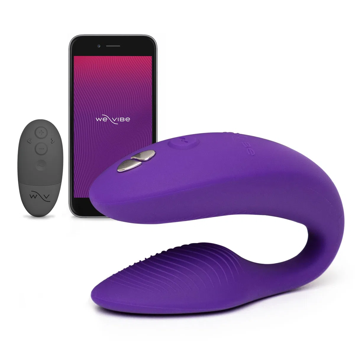 We-Vibe Sync 2 Vibrador para parejas con control por mando - Juguete sexual vibrante - Estimulación del punto G y del clítoris - Control por app y por mando - Para juegos sexuales de adultos - Morado