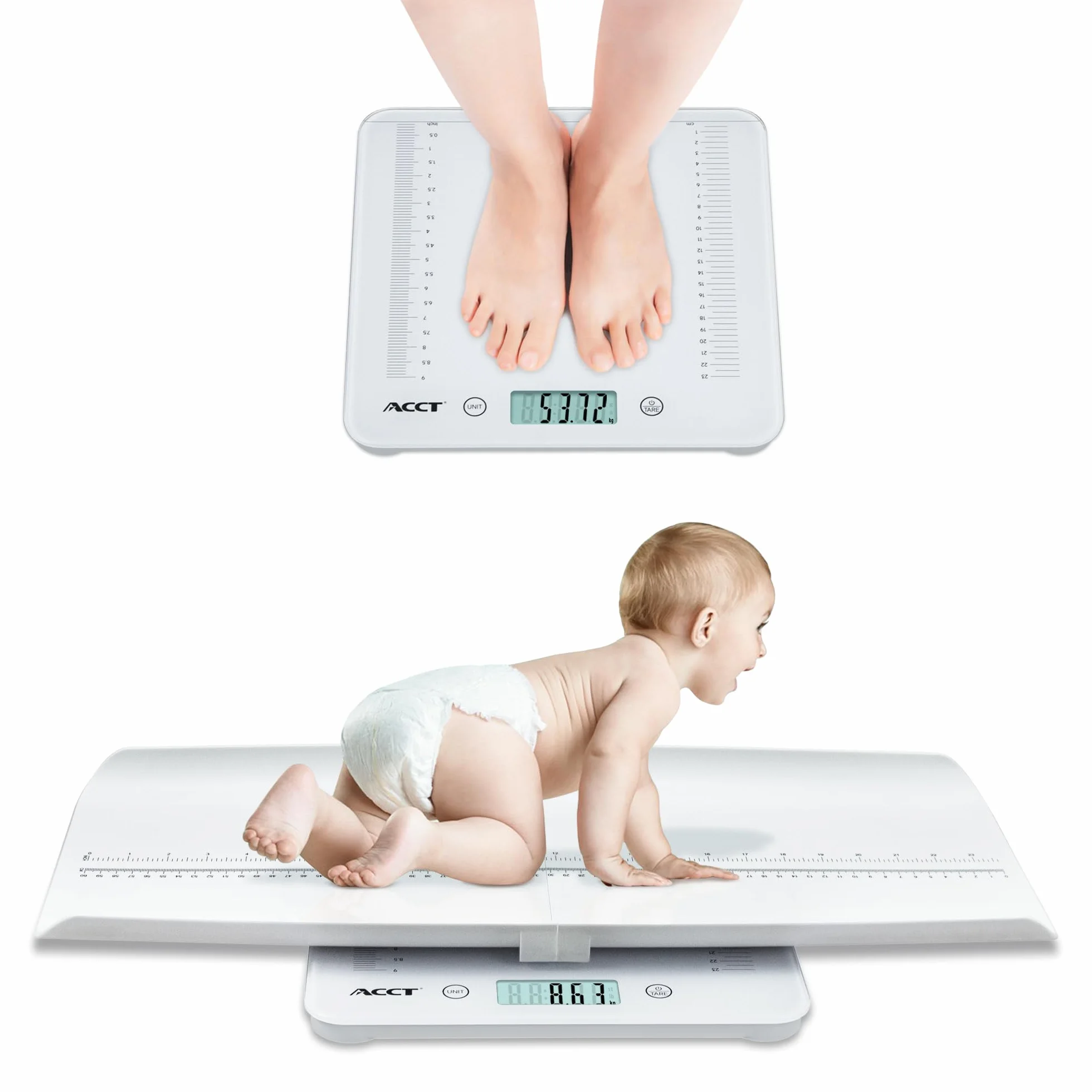 Báscula Digital Multifuncional para Bebés, Mascotas y Peso Corporal - Hasta 440 lb