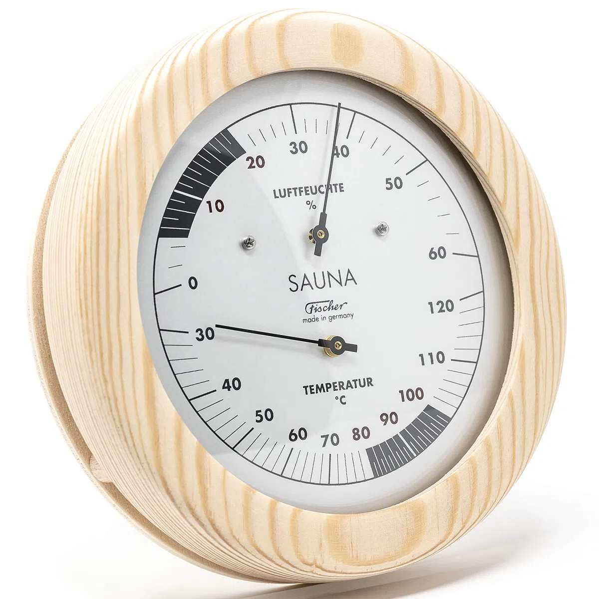 Fischer Sauna thermohygrometer, Madera, Apachi Madera, 30 x 15,5 x 30 cm
