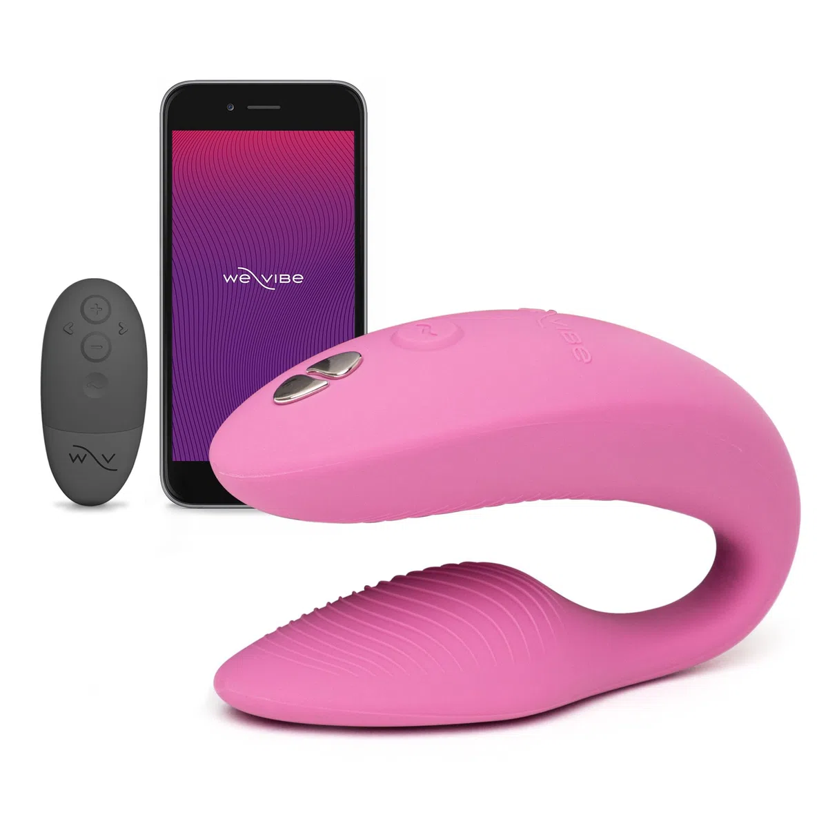 We-Vibe Sync 2 Vibrador para parejas con control por mando - Juguete sexual vibrante - Estimulación del punto G y del clítoris - Control por app y por mando - Para juegos sexuales de adultos - Rosa