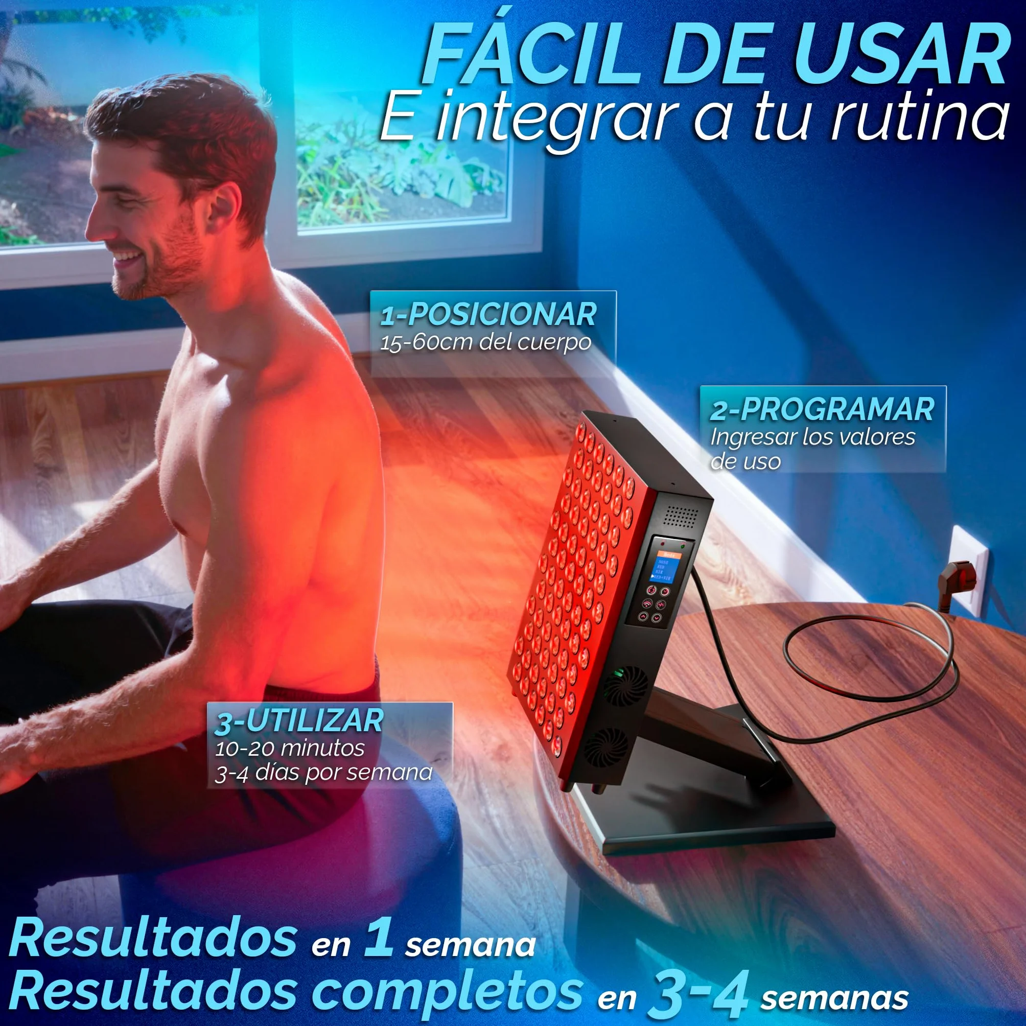 DreamTape® Panel Luz Roja Infrarroja 660nm 850nm - Terapia de Luz LED Profesional con 72 LEDs - Red Light Therapy Panel para Recuperación Muscular, Piel y Bienestar - Lámpara Fotobiomodulación