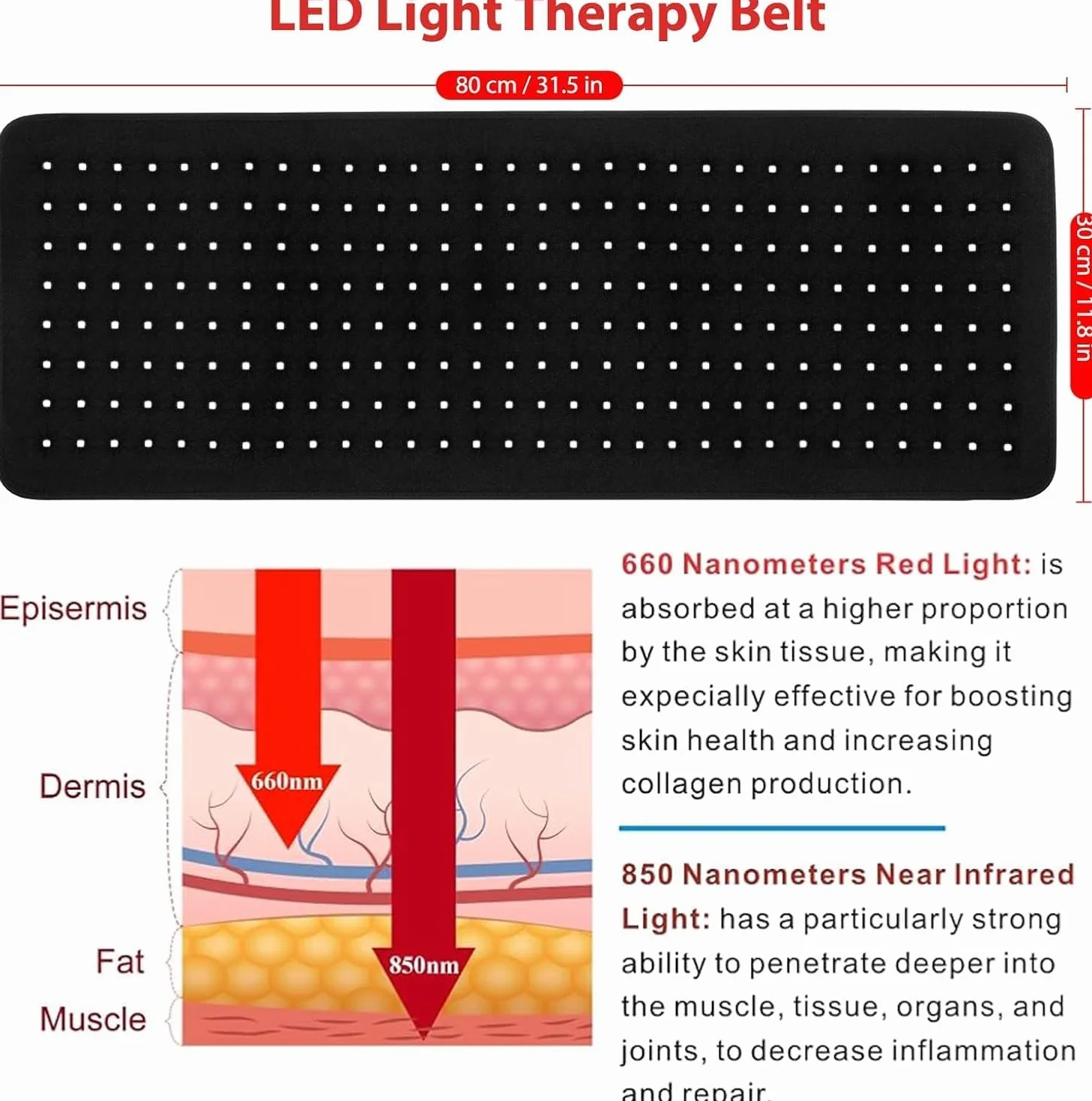 Manta Terapia Luz Roja 360LEDs (660 nm & 850 nm) Infrarroja Cuerpo Entero Alivio del Dolor, Recuperación Muscular y Relajación para hombros, cintura y todo cuerpo Alfombrilla terapia luz roja