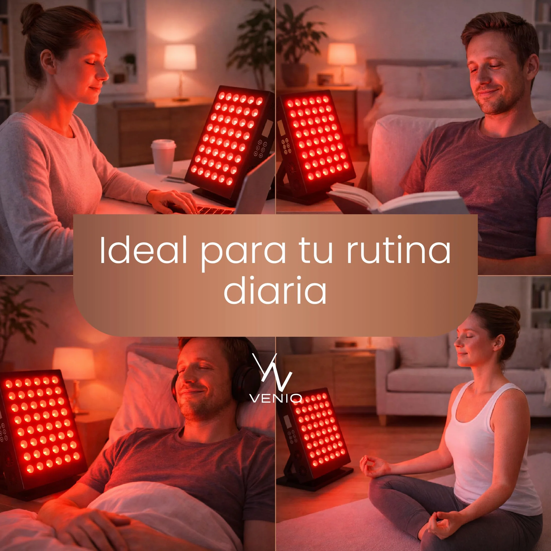 Panel de Luz Roja 660 nm e Infrarroja 850 nm- Terapia Luz Roja para Dolor Articular, Muscular y Piel - Lampara Infrarrojos para Tratamiento Facial y Corporal en Casa