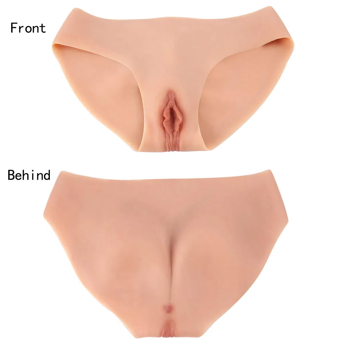 Crossdresser Vagina de Silicona Realista para Drag Queen Mujer Trans Transgénero Travesti Imitación de Vagina (3-Tan,with Vagina)