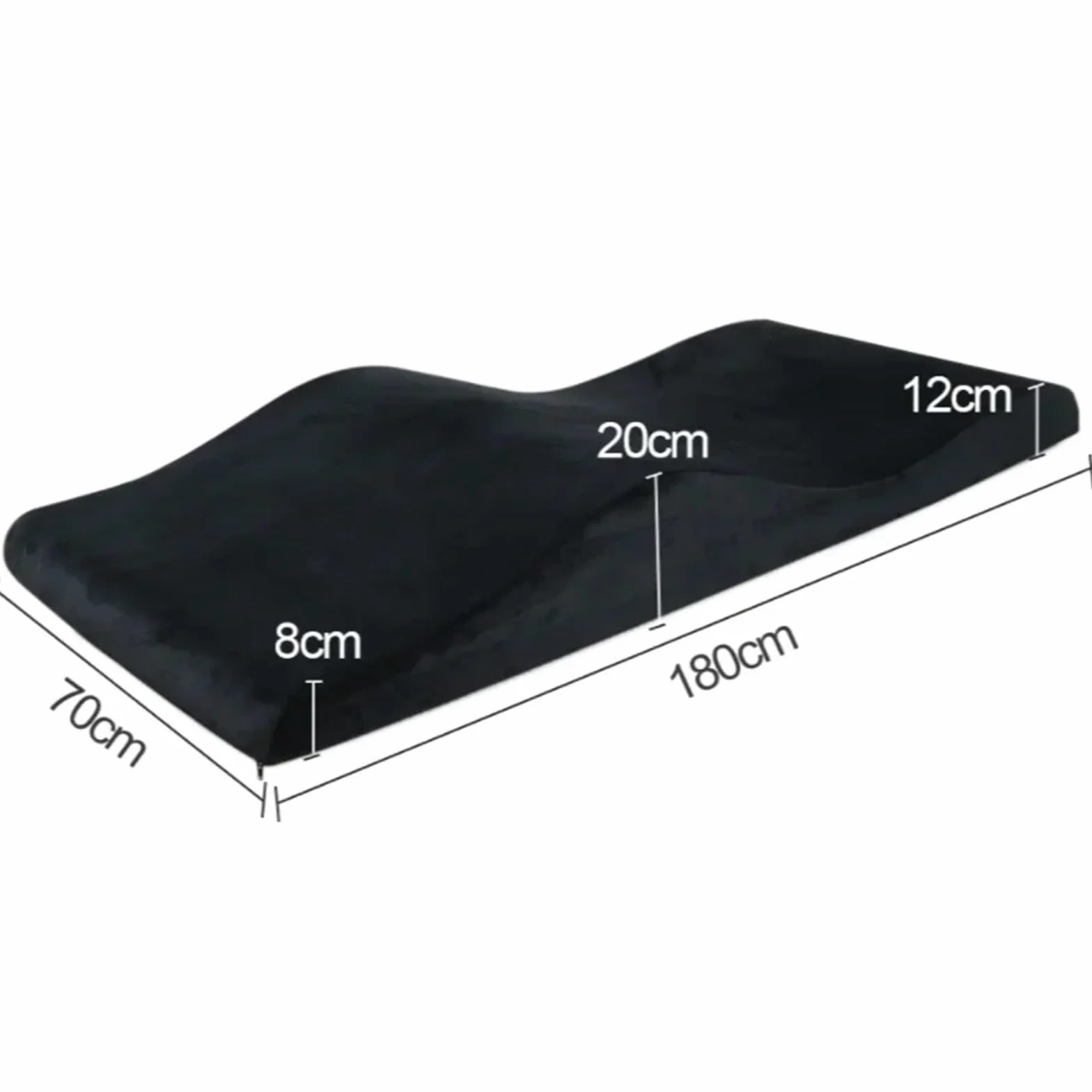ColchóN para Camilla De Masaje Cama de Masaje Curvada con extensión for salón de Belleza, colchón de Terciopelo for Mesa de masajes para SalóN De Belleza(Black Mattress)