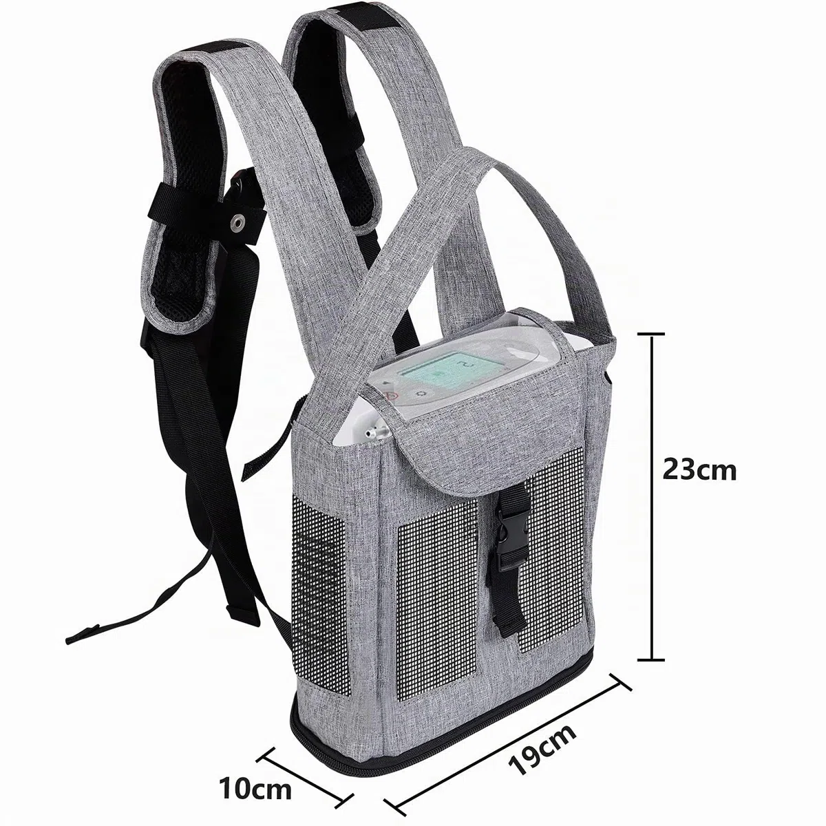 Mochila para dispositivo de oxígeno,mochila portátil con concentrador de oxígeno,bolsa de viaje para dispositivo móvil de oxígeno con correa,mochila de oxígeno compatible con Inogen One (Grigio)