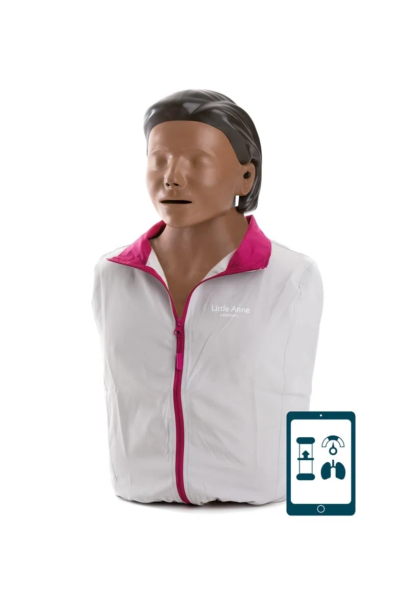 Little Anne QCPR Maniquí de entrenamiento Laerdal, color de piel oscura
