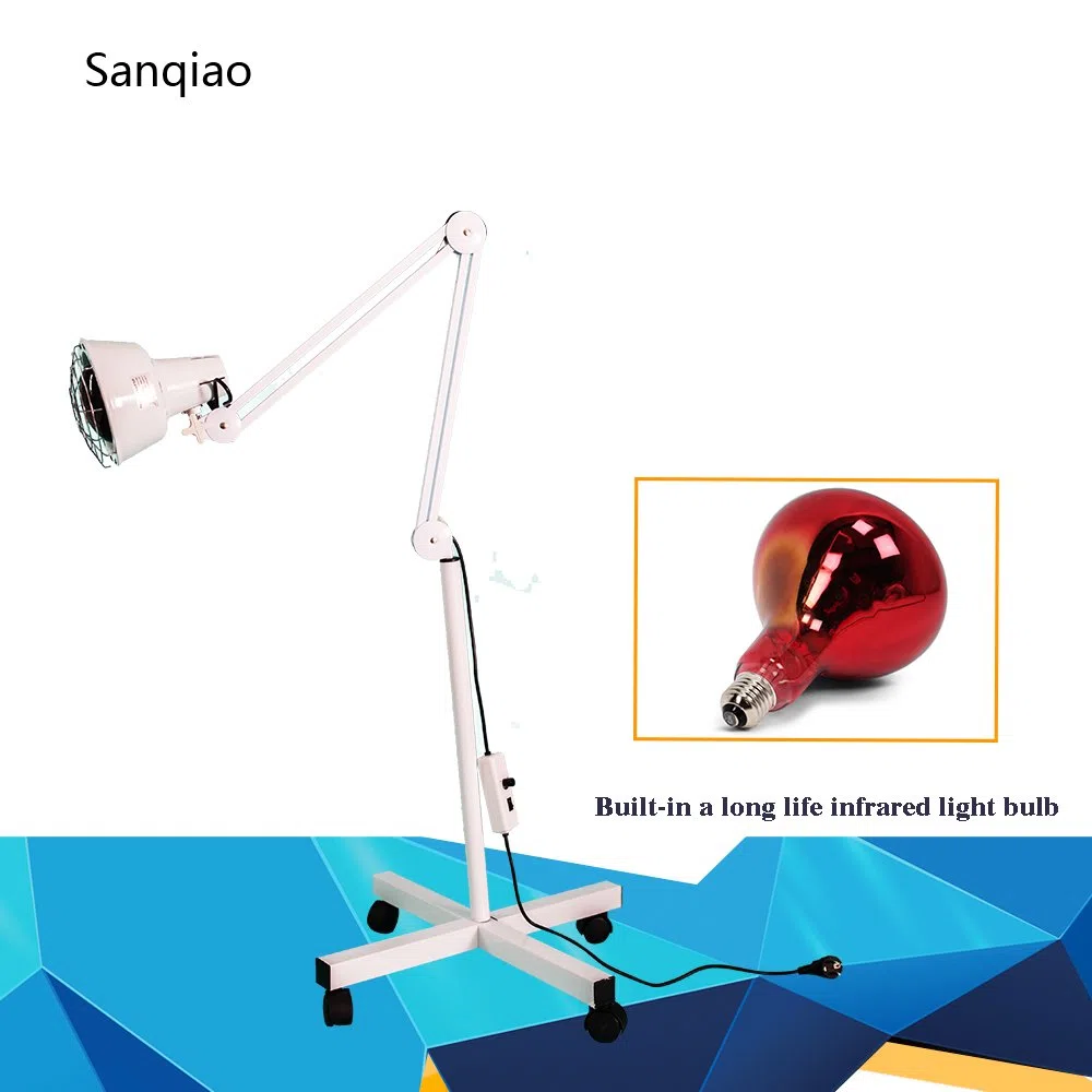 275W Lámpara Flexible Infrarroja para Termoterapia en Pie con Ruedas, Alivio para Dolores Musculares