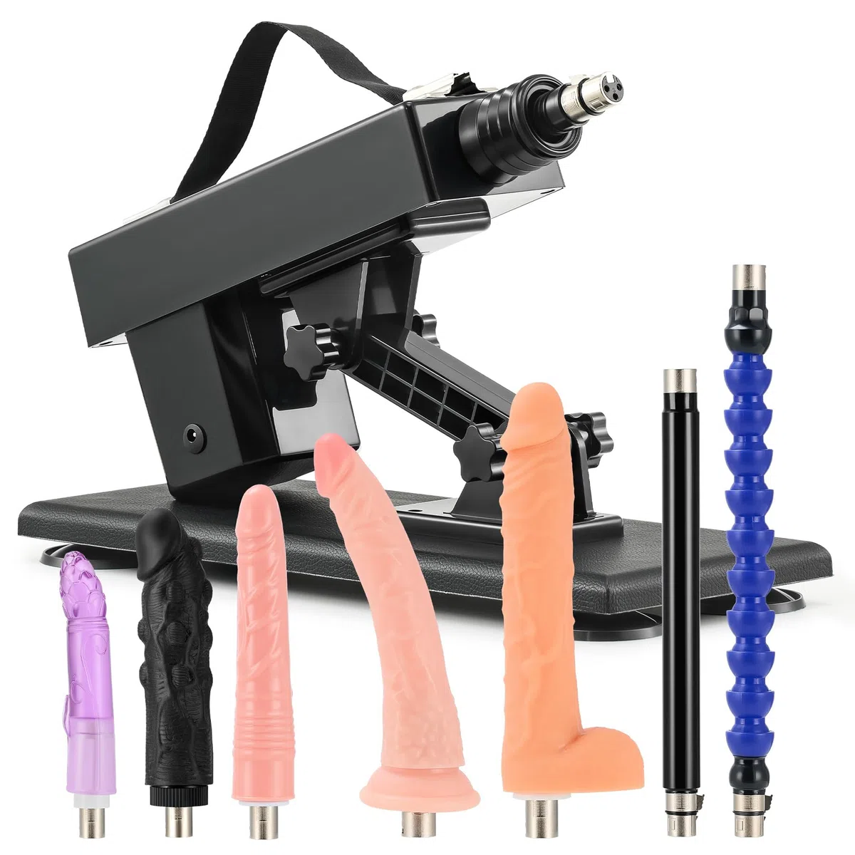 SENSUA Máquina Sexual Automática con Empuje, 5 Consoladores y 2 Barras de Extensión, Ajustable para Sexo Vaginal, Anal y Masturbación, Ideal para Mujeres, Hombres y Parejas