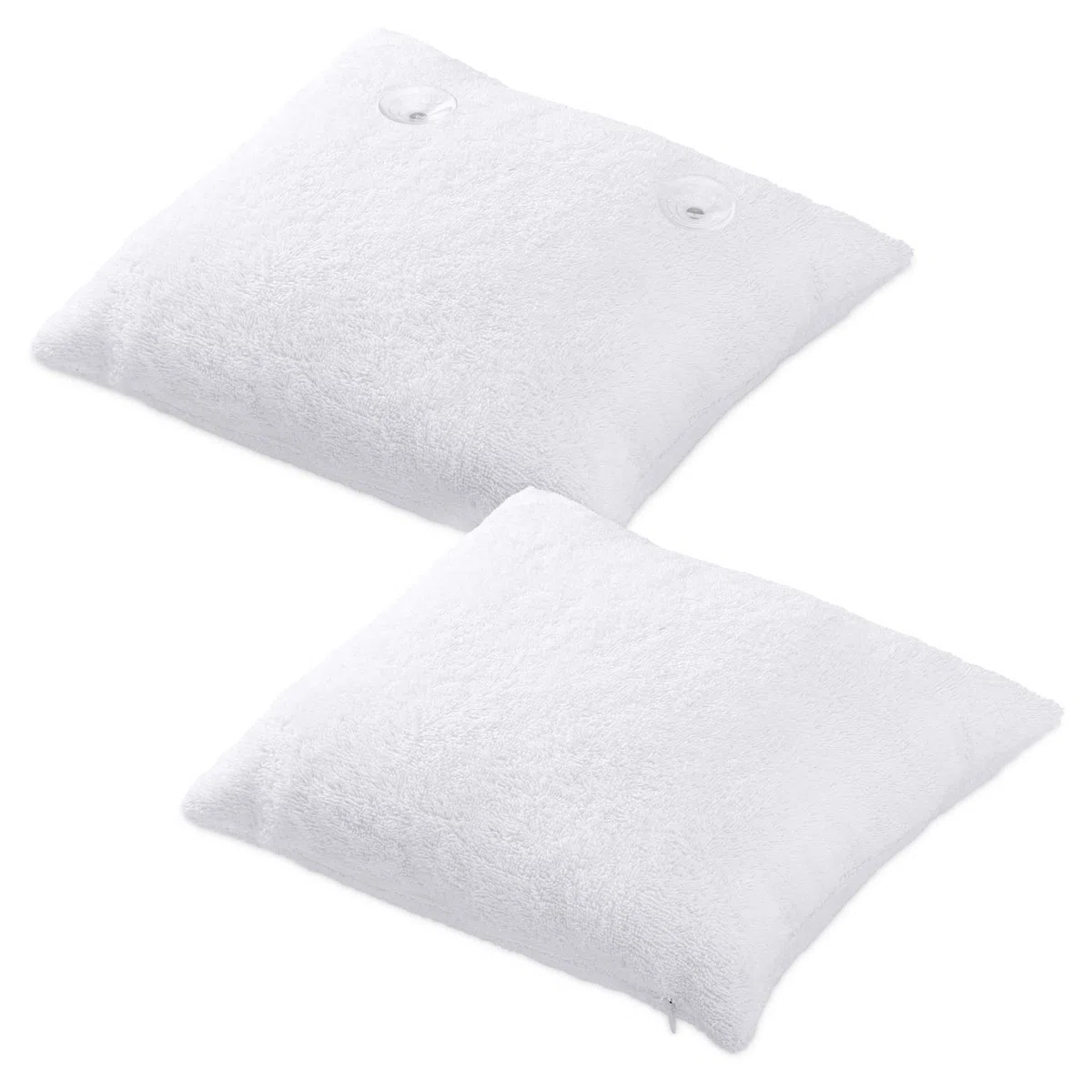 HOMELEVEL Cojín para Sauna - Almohada de Rizo de Algodón con ventosas para Sauna - Funda de Toalla Lavable - Reposacabezas Sauna 35 x 30 cm