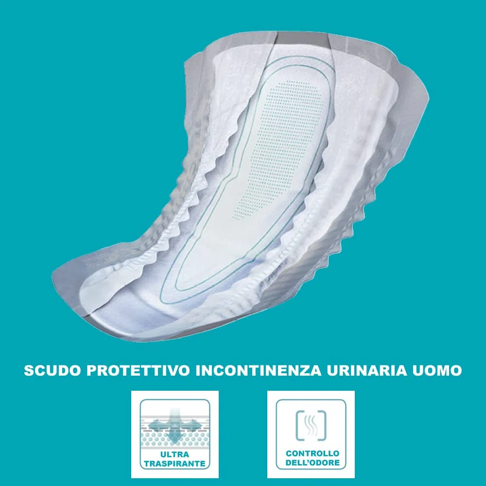 Dailee Men Nivel 3-180x Compresa Protectora y Absorbente para Hombre - 4 Gotas - Máxima Discreción contra Incontinencia Urinaria - Paquete Mensual