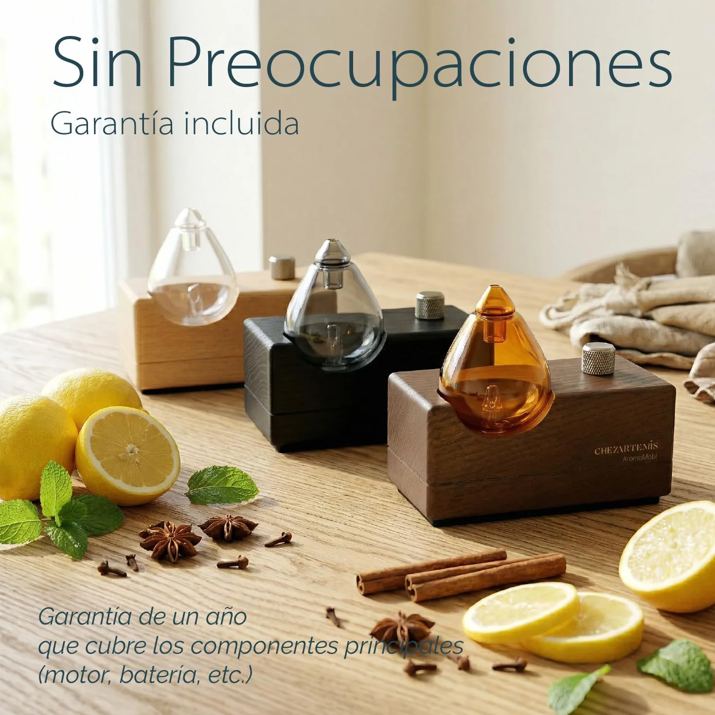 Black Obsidian Difusor Aceites Esenciales Sin Agua, Nebulizador Aromaterapia Vidrio Ahumado y Madera Negra, Ambientador Moderno Inalámbrico Recargable, Decoración artística para Hogar Oficina y Yoga
