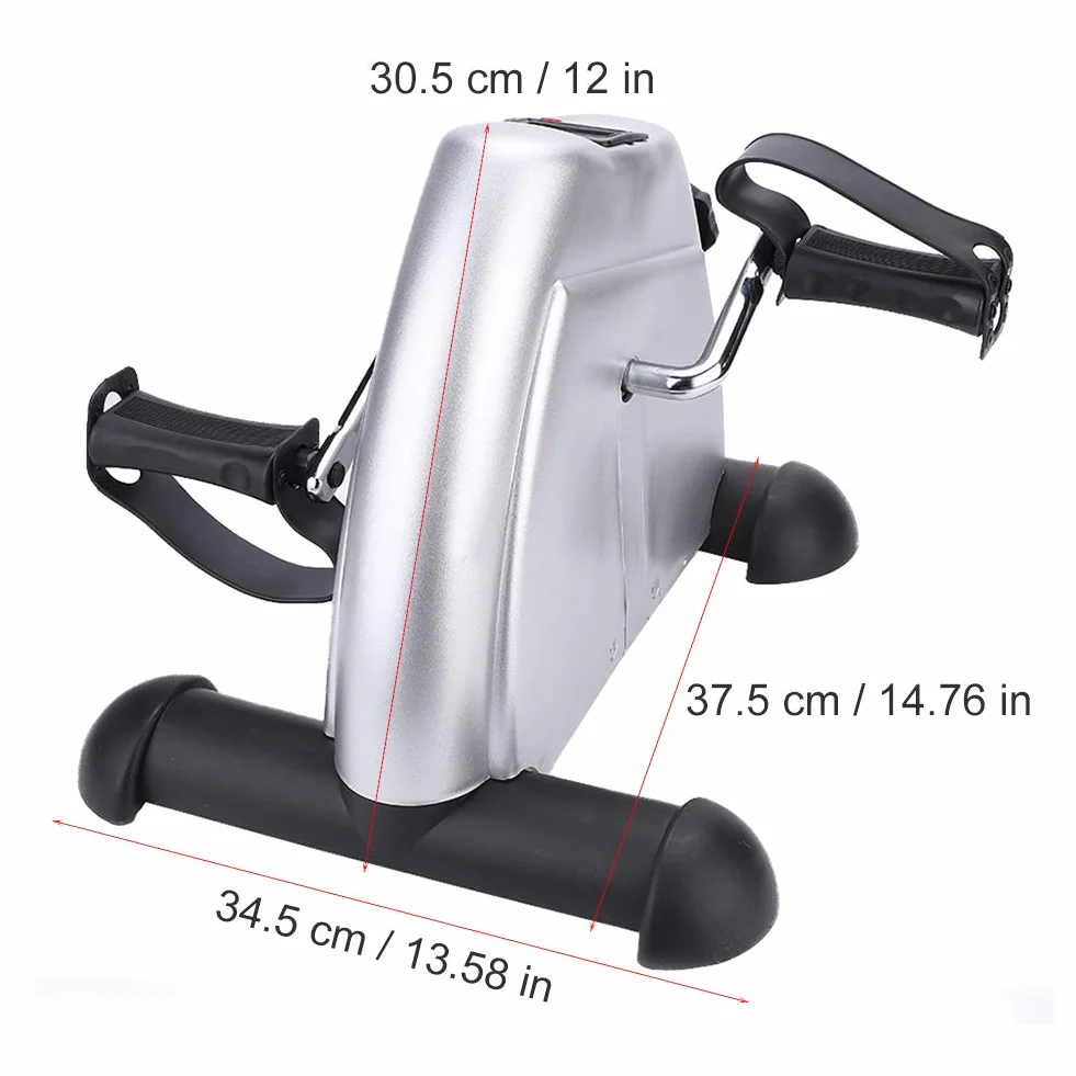 Mini Ejercitador Portátil con Monitor Digital Pedal Estacionario para Manos y Pies Entrenamiento Cardiopulmonar Rehabilitación Fisica