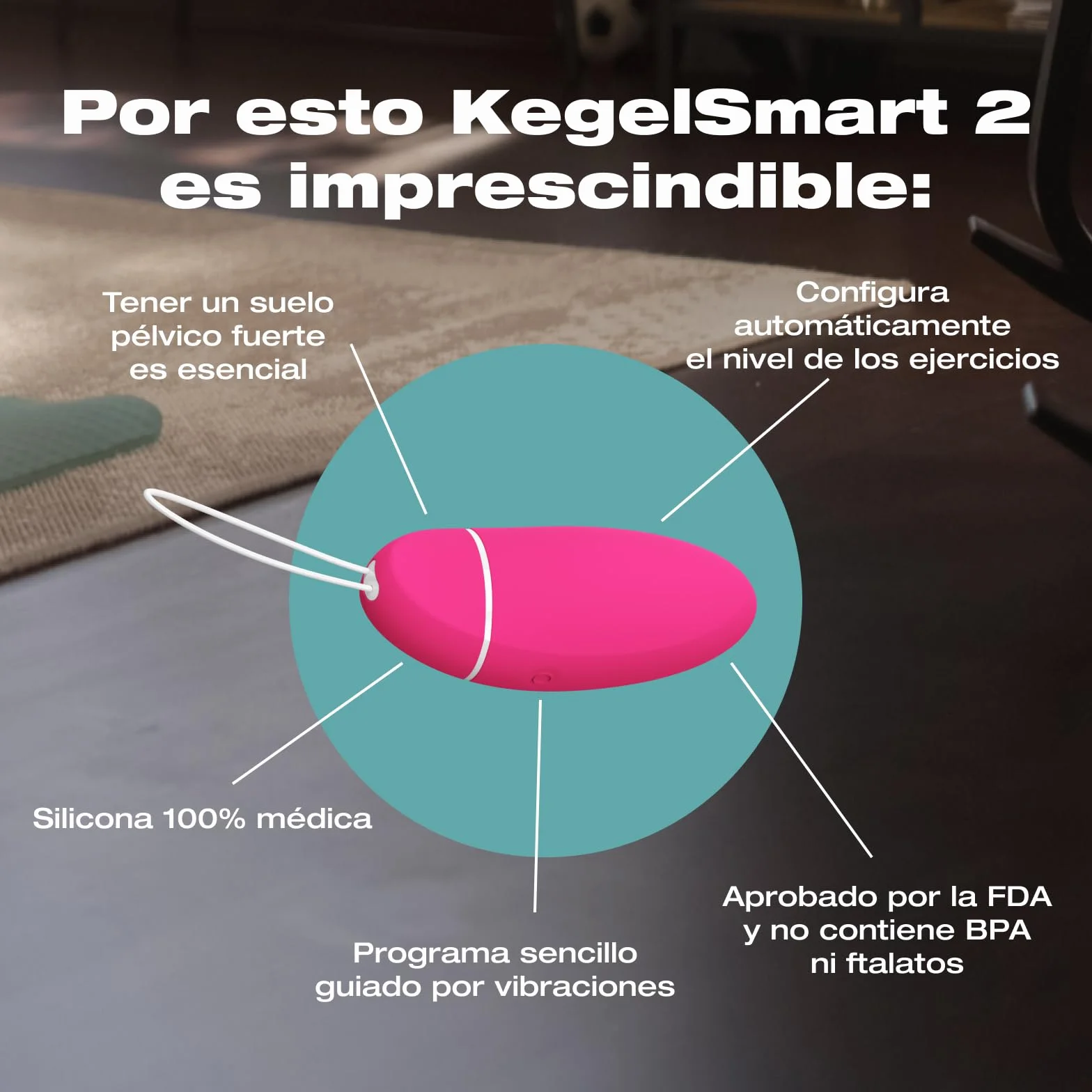 INTIMINA KegelSmart 2: Ejercitador de Suelo Pélvico para Mujeres, Bolas Chinas