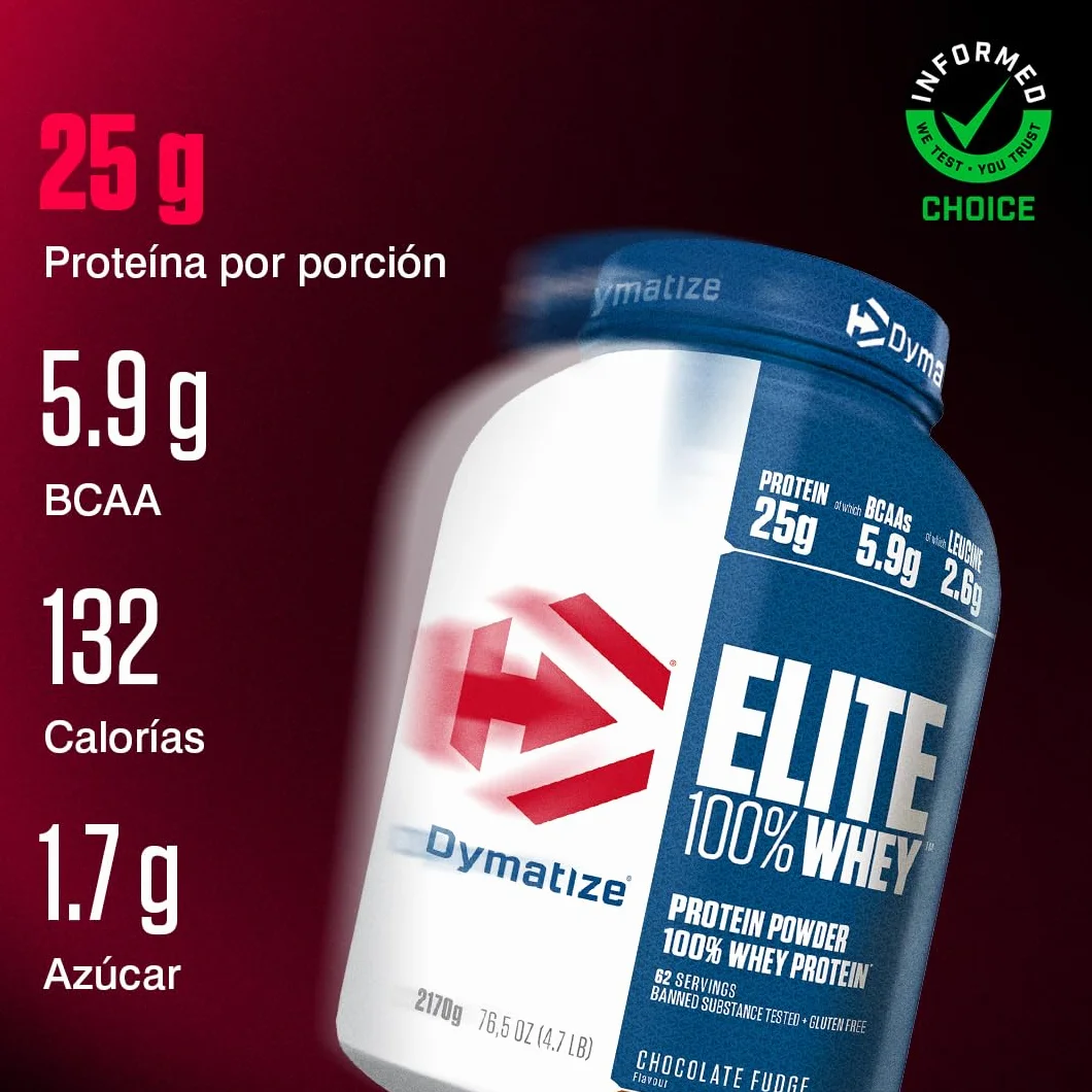 Dymatize Elite 100% Whey Chocolate Fudge 2170g - Proteína de Suero y BCAA