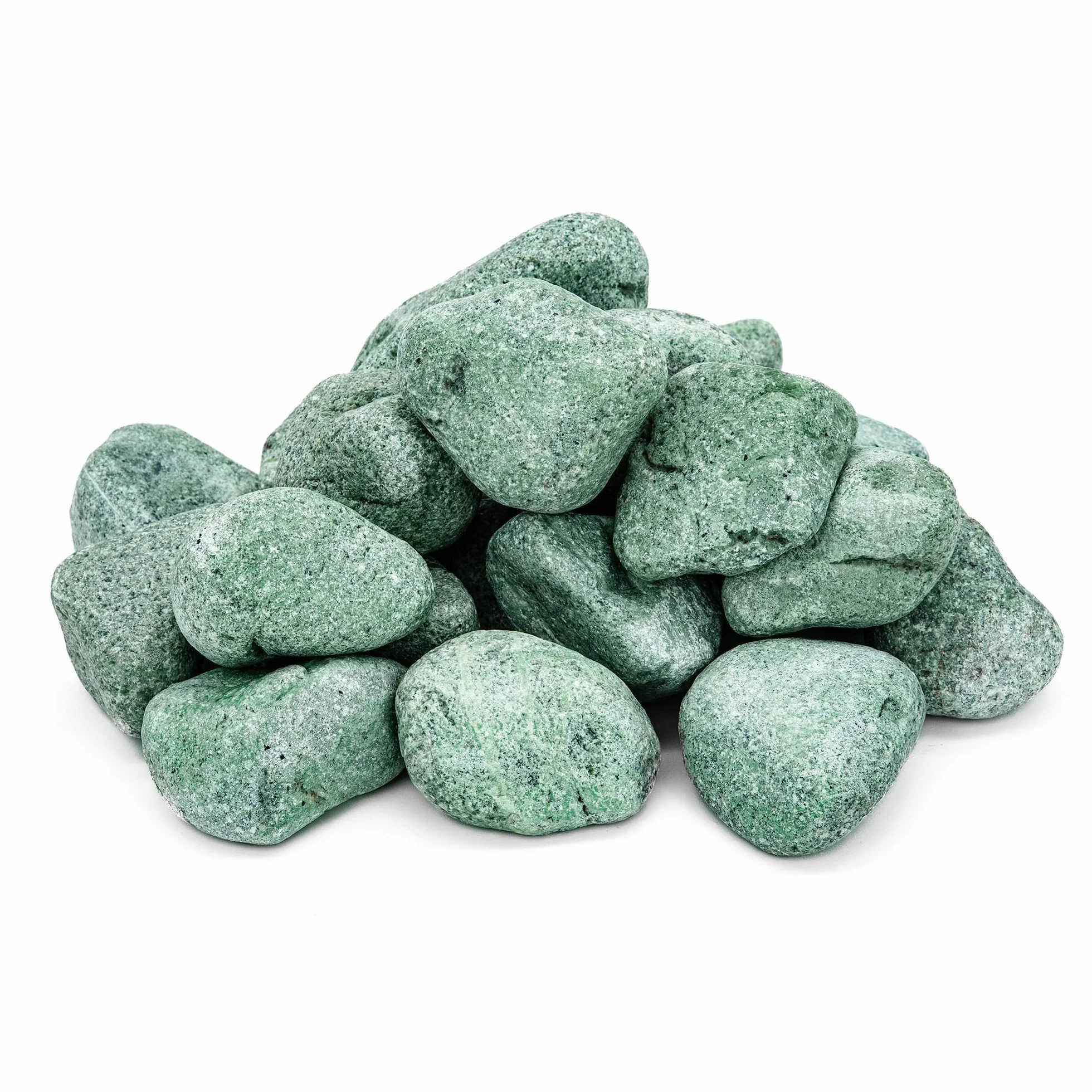 Piedras para sauna de jadeíta, 15 kg, redondeadas, 5 – 10 cm, máxima durabilidad, calor duradero, para estufas eléctricas y de sauna de madera