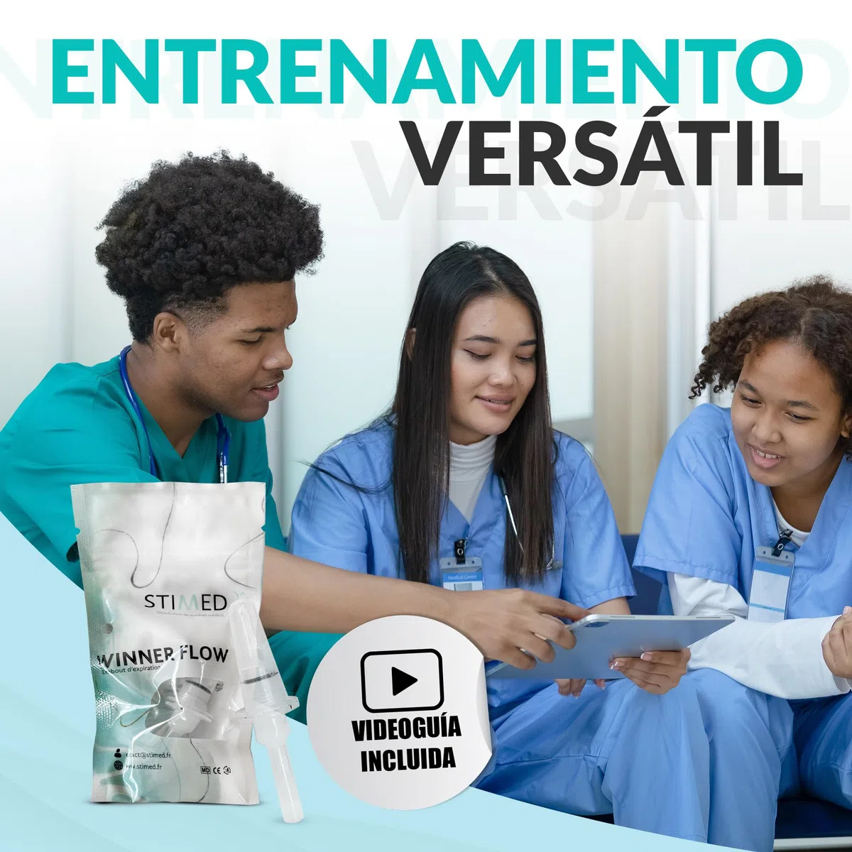 Winner flow Insuflador para fortalecer y ejercitar el suelo pélvico, potencia la musculatura profunda del abdomen (5 unidades)