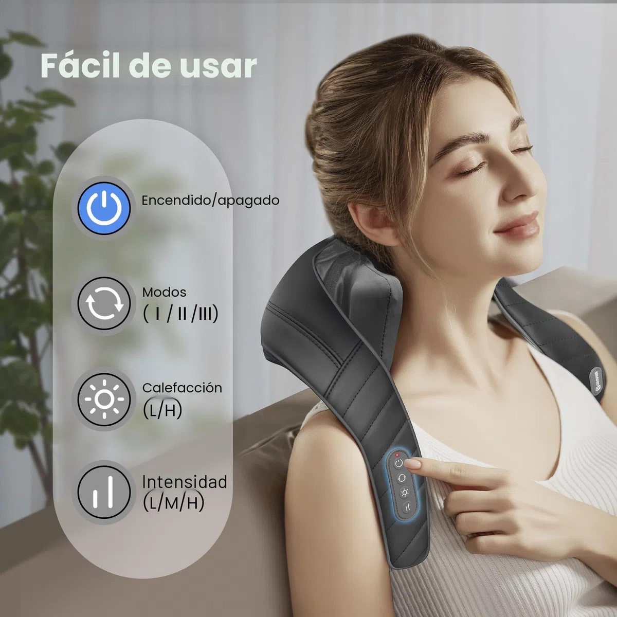 COMFIER Masajeador de cuello 6D, inalámbrico de hombros y cuello con 2 niveles de calor, funda lavable, masaje de amasado profundo, regalos para mamá y papá