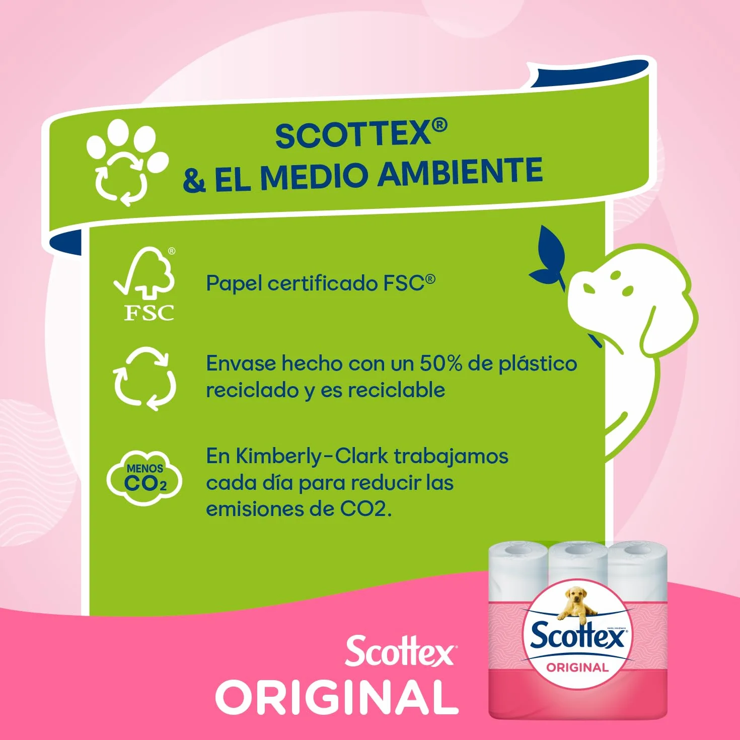 Scottex Original Papel higiénico 128 rollos 4 packs 32 rollos dos capas
