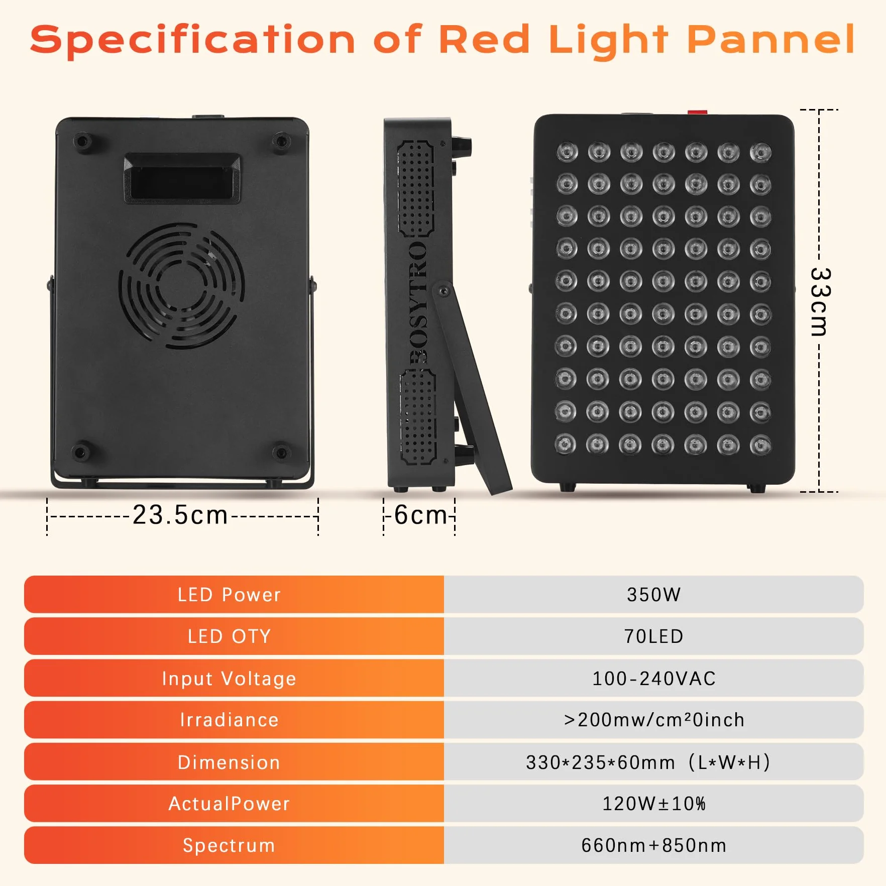 Luz Roja, Lámpara Infrarroja 660nm & 850nm, Lampara Luz Roja 120W Doble Chip 70 LEDs, con Temporizador y Soporte Ajustable, Red Light Therapy para Cara Y Cuerpo
