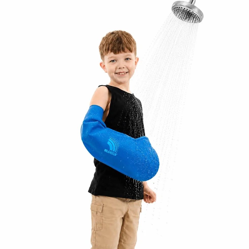 Bloccs Protector para brazo enyesado impermeable - Natación, Ducha y Baño - Protector de yeso duradero para brazo infantil mediano