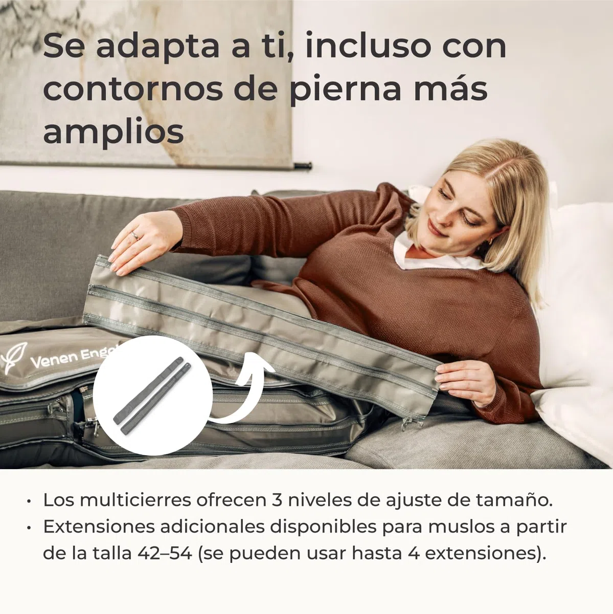 Venen Engel 8 Medical con Pantalones Lymph-Flow, 8 cámaras, 6 programas, certificado médico – masajeador de piernas tipo botas de recuperación, ideal para drenaje linfático manual