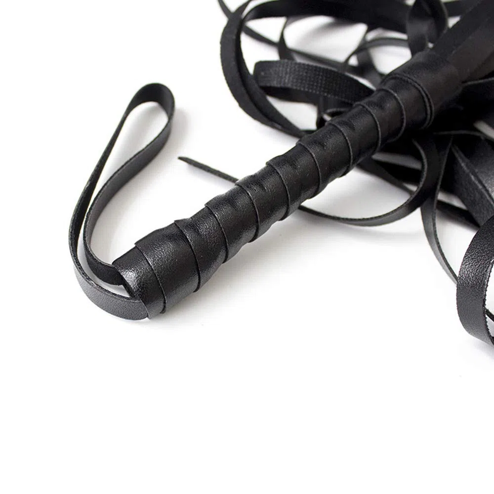 Látigo de Fetiche de Cuero, Azote de Azote de Flogger con Borla para Juego de Pareja