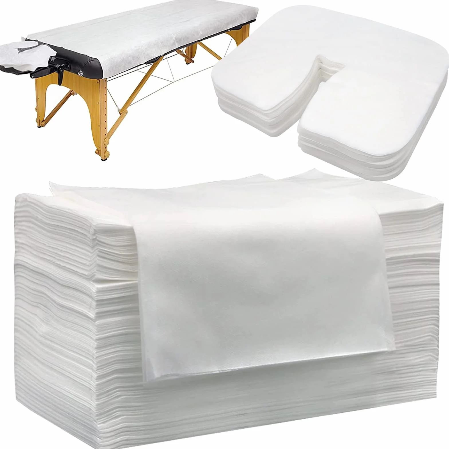 Sabanas Masaje Desechables 100 Piezas Camillas Apoyacabezas