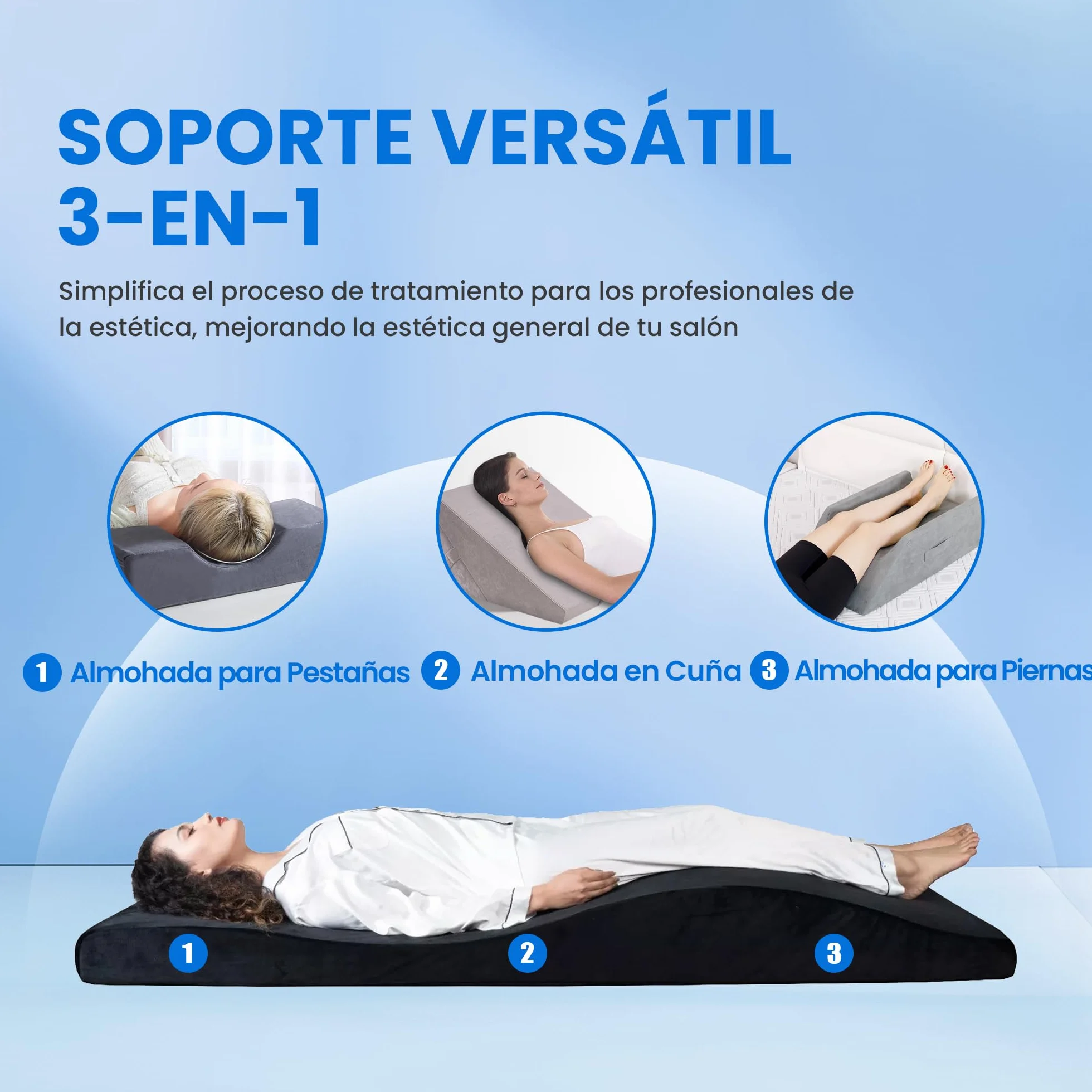 Colchón de Extensión de Pestañas, Cubrecolchón y Funda de Colchón para Salón de Belleza