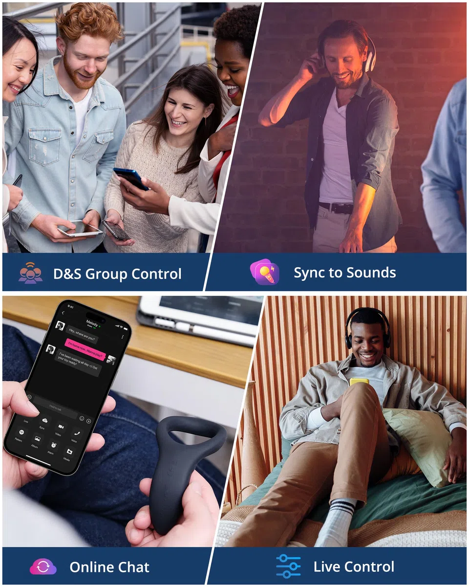 LOVENSE Diamo Anillo Vibrador Pene con Control Remoto Bluetooth App, Vibradores a Distancia para Masculino, Patrones de Vibración Personalizados Ilimitados