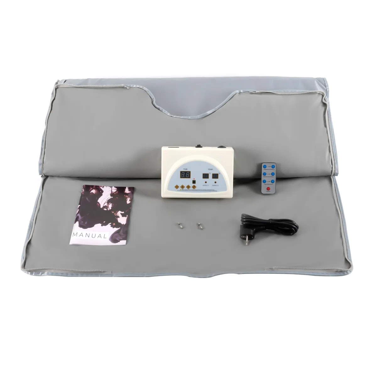 Manta para sauna por infrarrojos portátil, con función de temporizador, control de temperatura zonal, 650 W