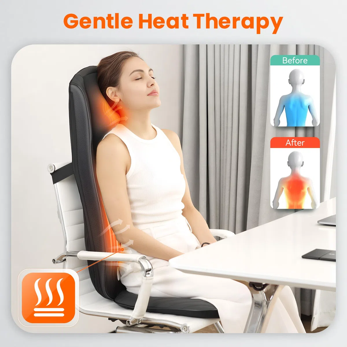 Snailax Asiento de Masaje Shiatsu Mejorado para Masaje de Cuello y Espalda, almohada de masaje para espalda/cuello/hombros, masajeador de espalda con masaje vibratorio, regalo para hombres y mujeres