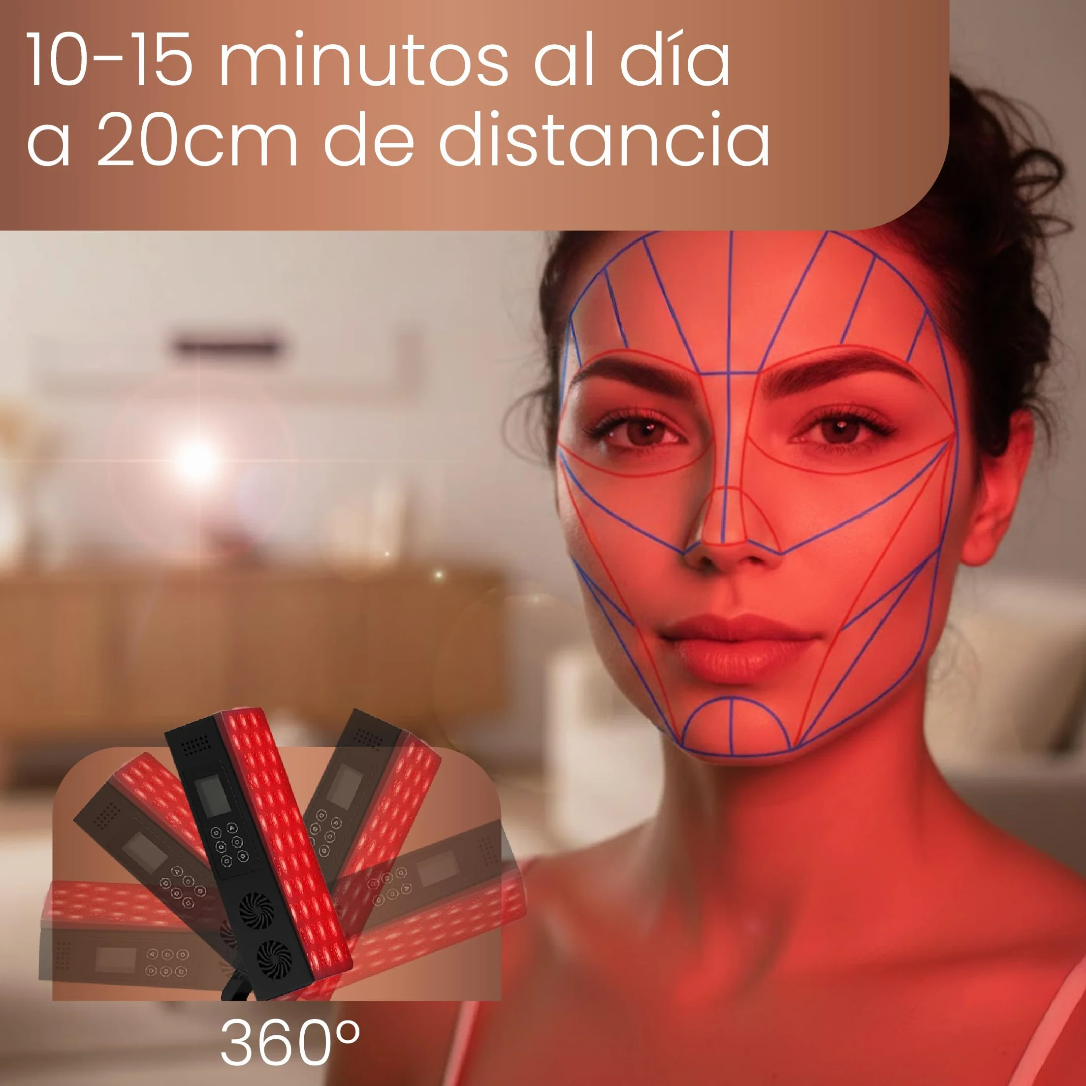 Panel de Luz Roja 660 nm e Infrarroja 850 nm- Terapia Luz Roja para Dolor Articular, Muscular y Piel - Lampara Infrarrojos para Tratamiento Facial y Corporal en Casa