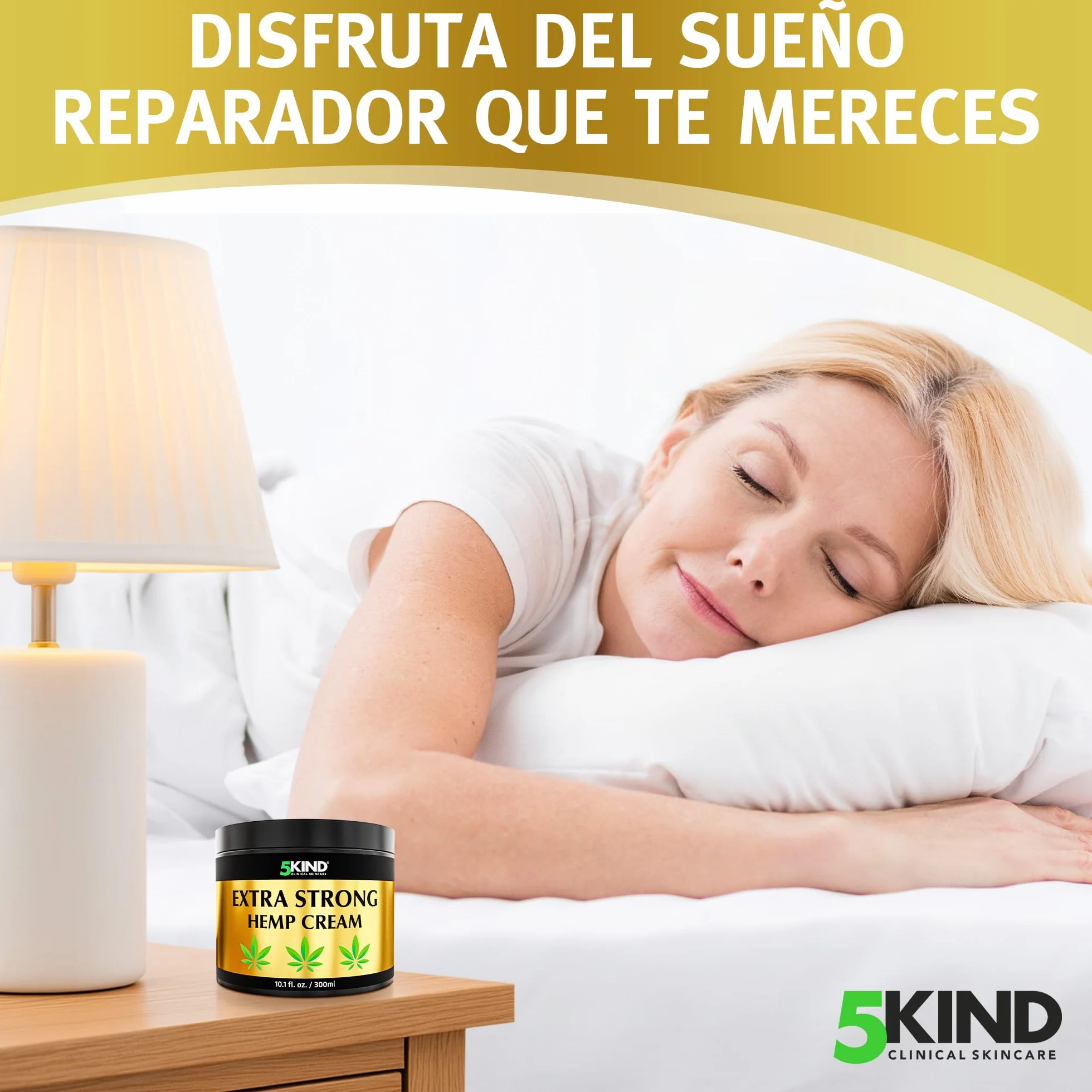 5kind Crema de cáñamo extra fuerte 300 ml - Crema de aceite de cañamo y árnica - Rica en extractos naturales
