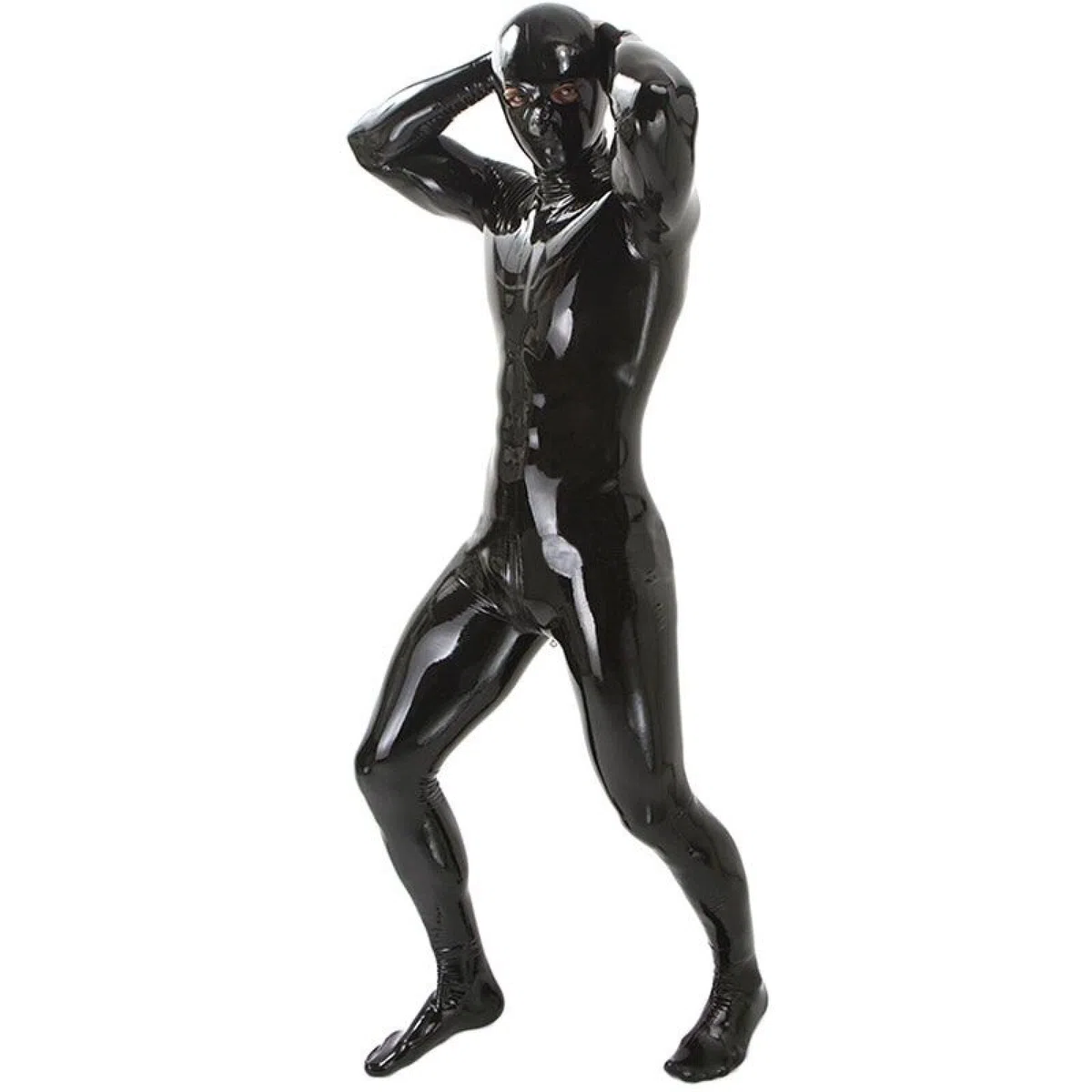 Traje de látex MCWJ para adultos de cuerpo completo, unisex, negro, 0.4 mm, sin cierre, 20°C, para adultos y parejas