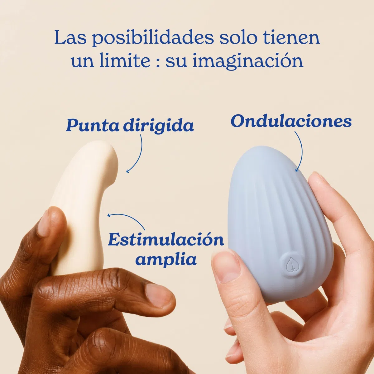 MY LUBIE - Dune Potente Masajeador Inalámbrico Premium - Recargable USB y Resistente al Agua - 10 Niveles de Vibración - Potente Masajeador Personal en Silicona Médica - Mujeres y Parejas - Arena