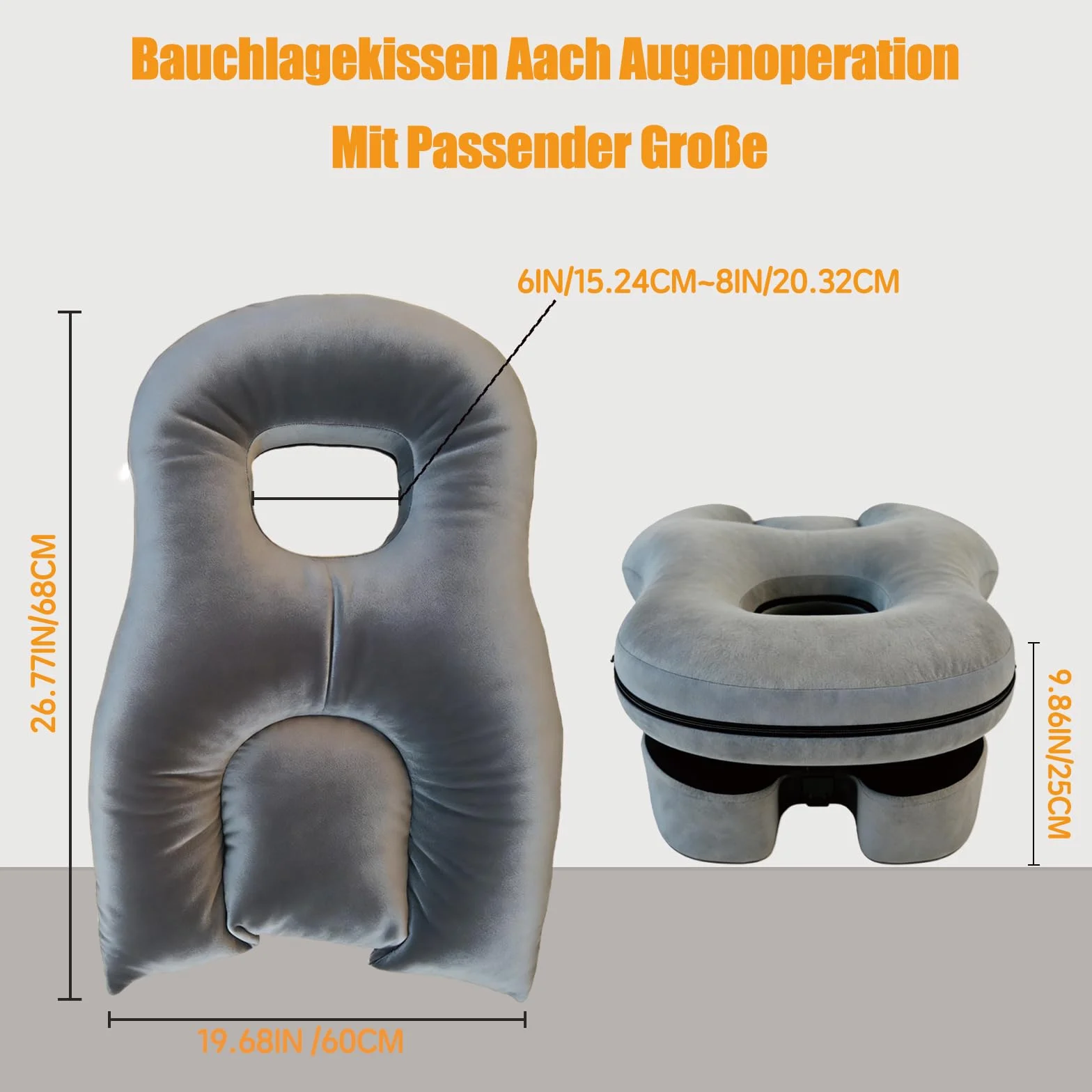 Almohada facial para dormir, almohada boca abajo para dormir para el apoyo después de intervenciones, cabecero de masaje ajustable en altura para la cama, equipo de recuperación de vitrectomía