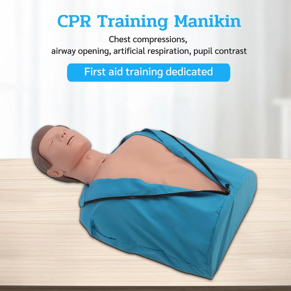 Maniquí de Entrenamiento Rcp Adultos de Medio Cuerpo, Maniquí de RCP para Reanimación, Maniquí de Prácticas para Formación en Primeros Auxilios